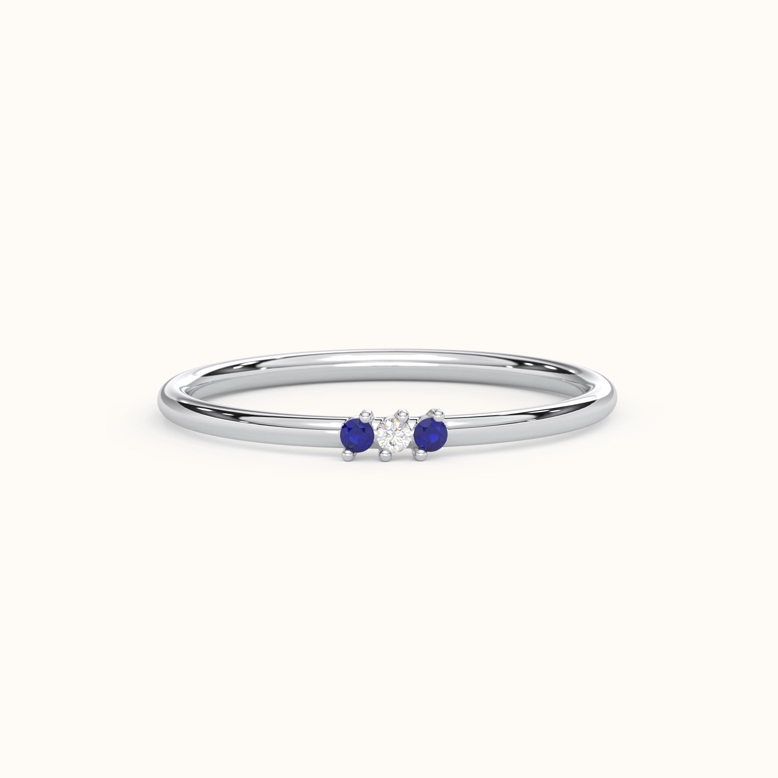 Solid Gold Stacking Sapphire Ring