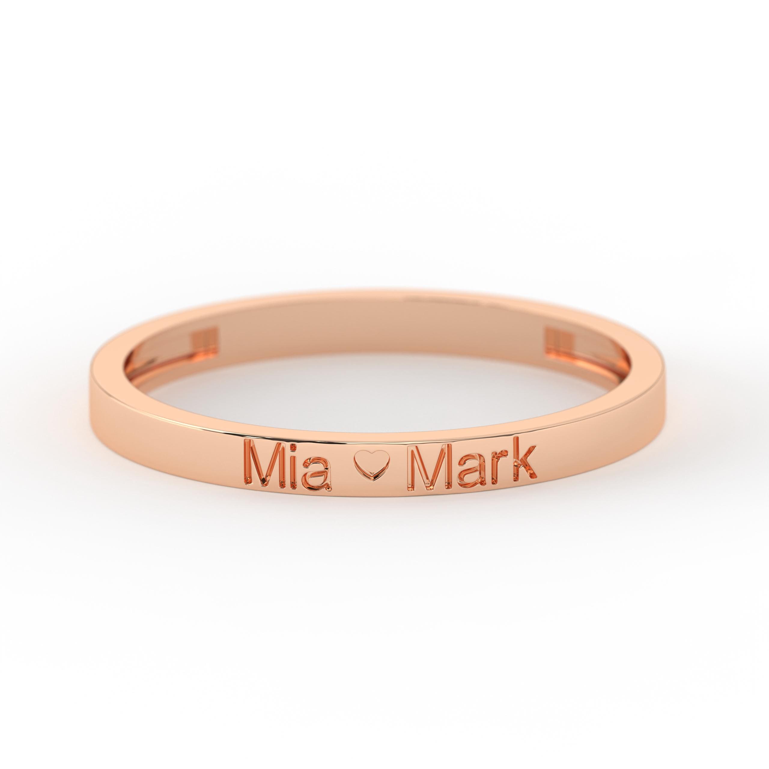 Custom Engraved Gold Ring Personalized Name Band