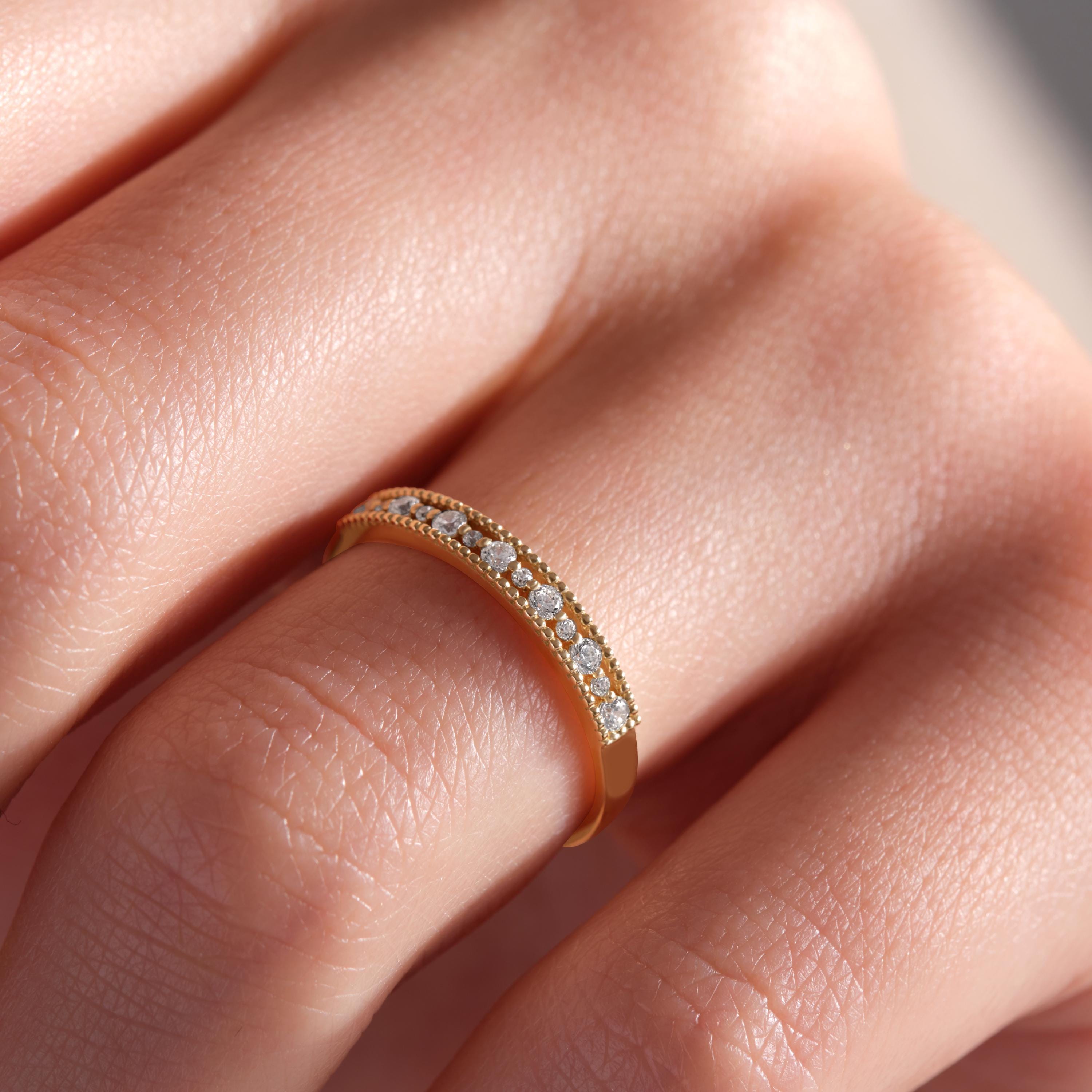 milgrain diamond band