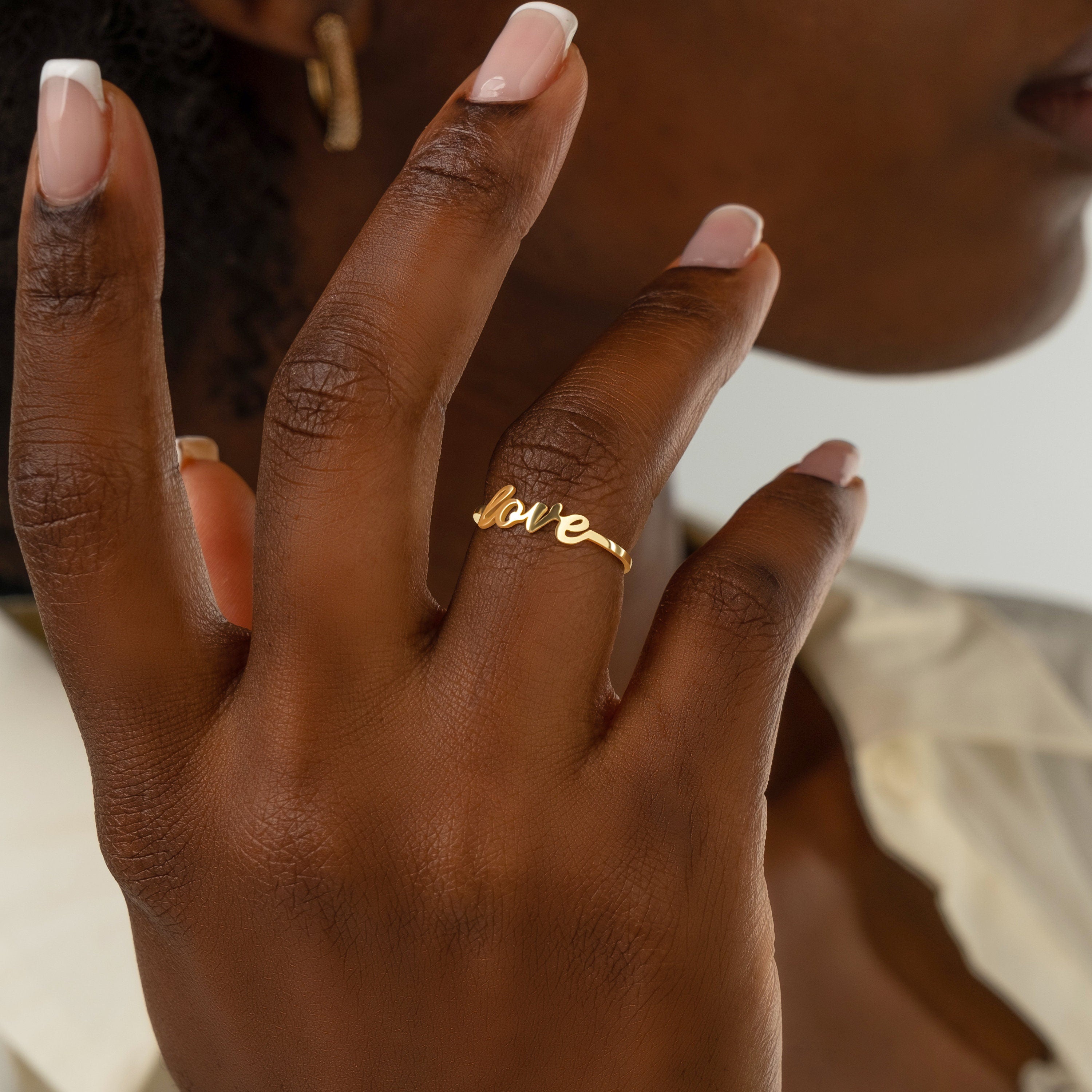 14K Gold Love Ring Handcrafted Solid Band