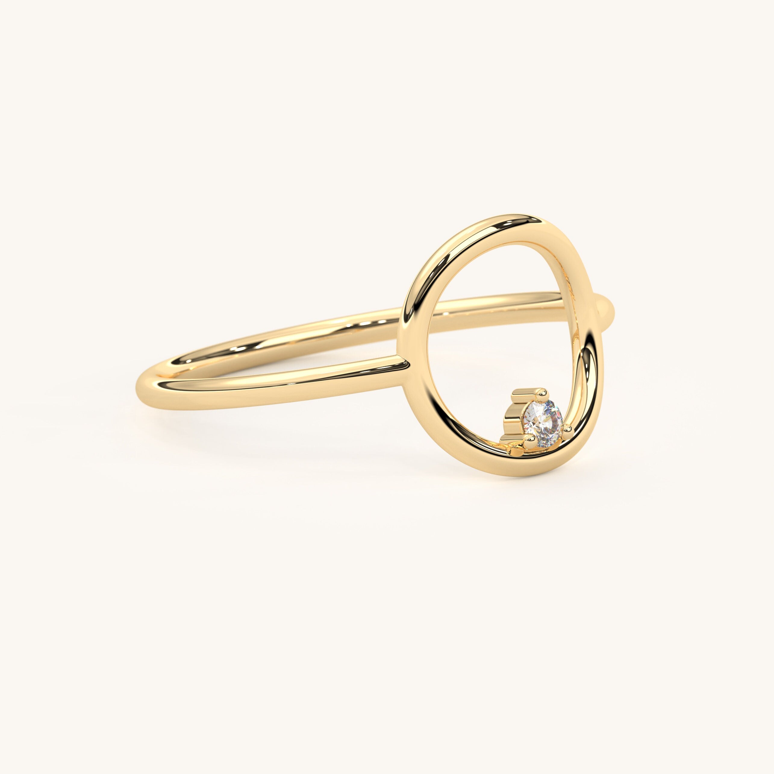 Solid Gold Open Circle Ring