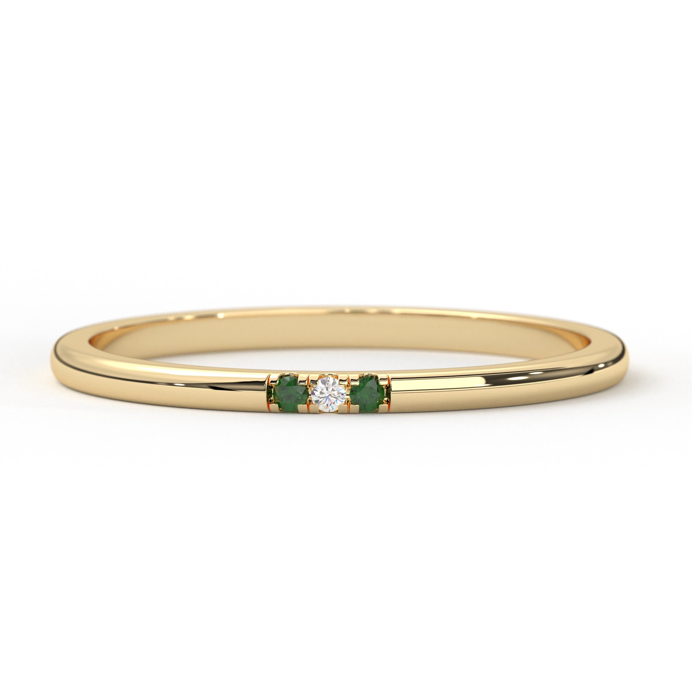 Solid Gold Birthstone Ring