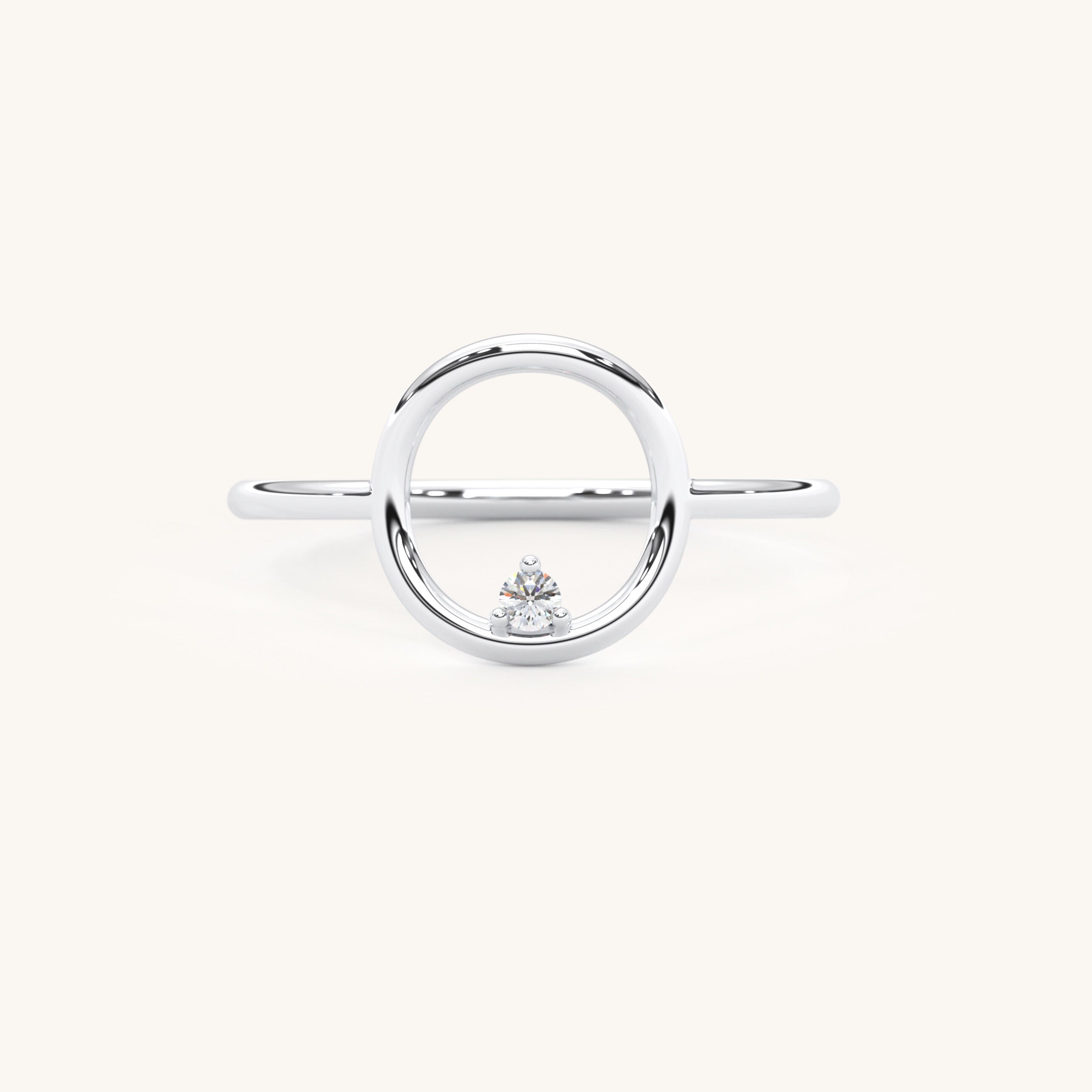 Solid Gold Open Circle Ring