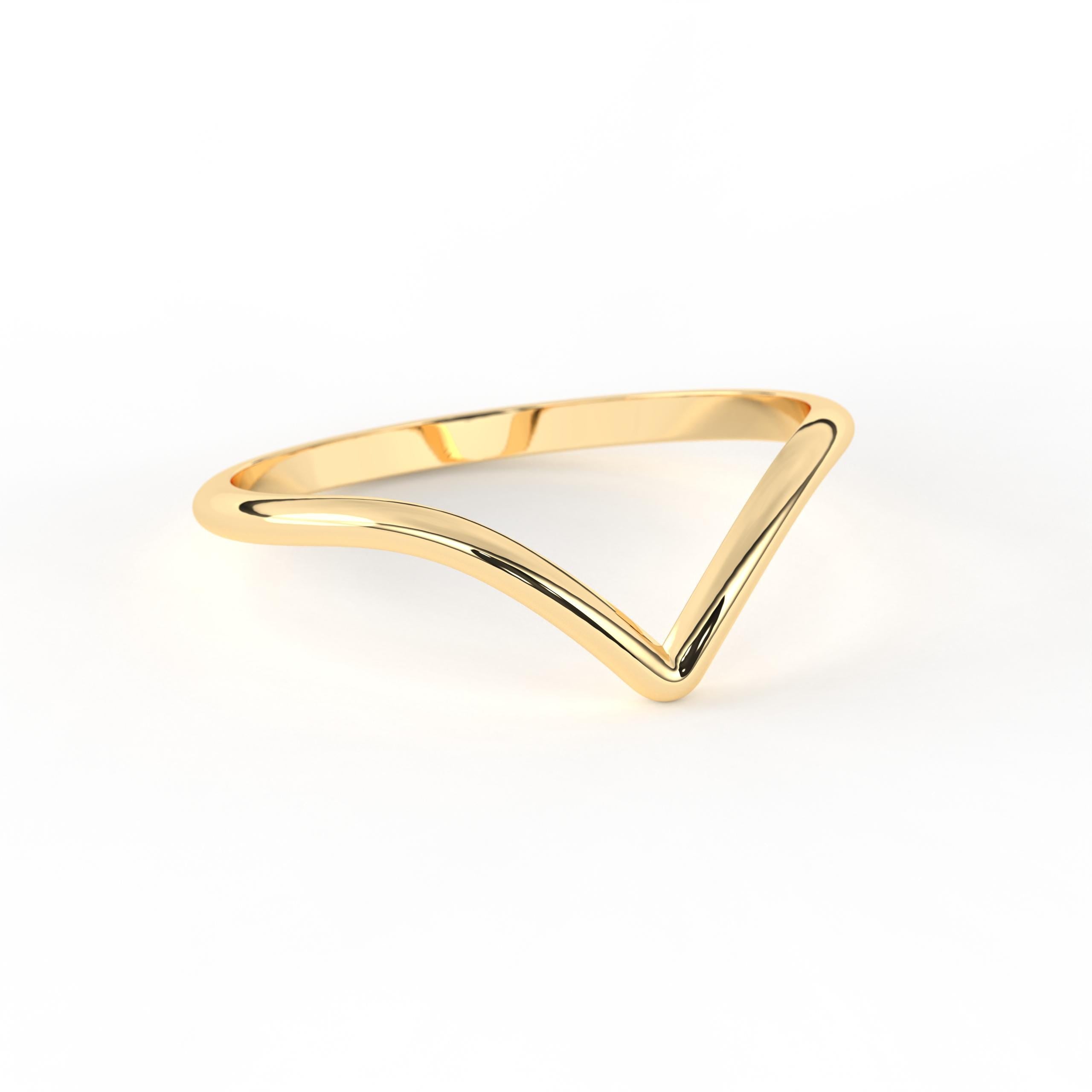 Handcrafted Chevron Shaped Minimalist Stacking Band
