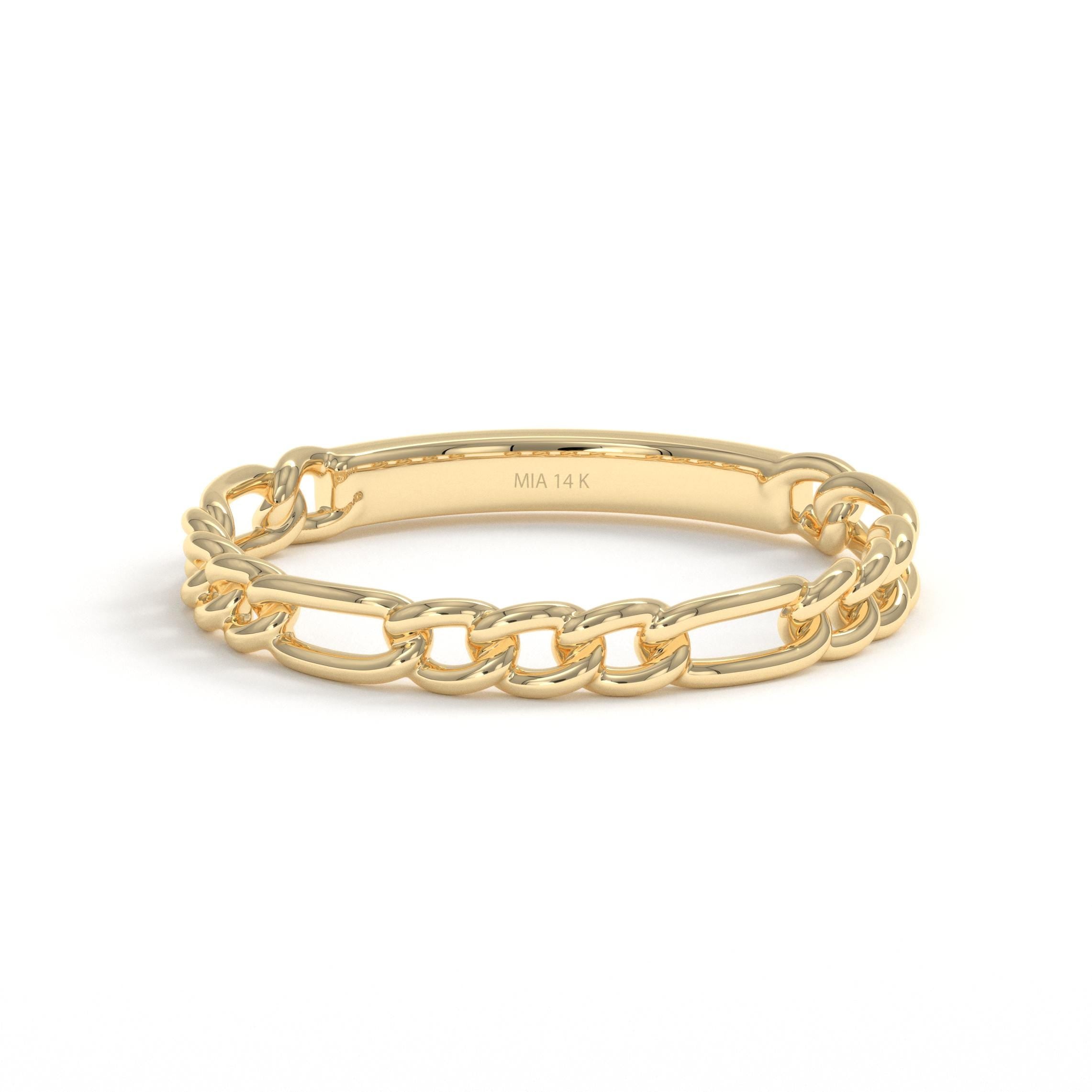 yellow gold chain ring