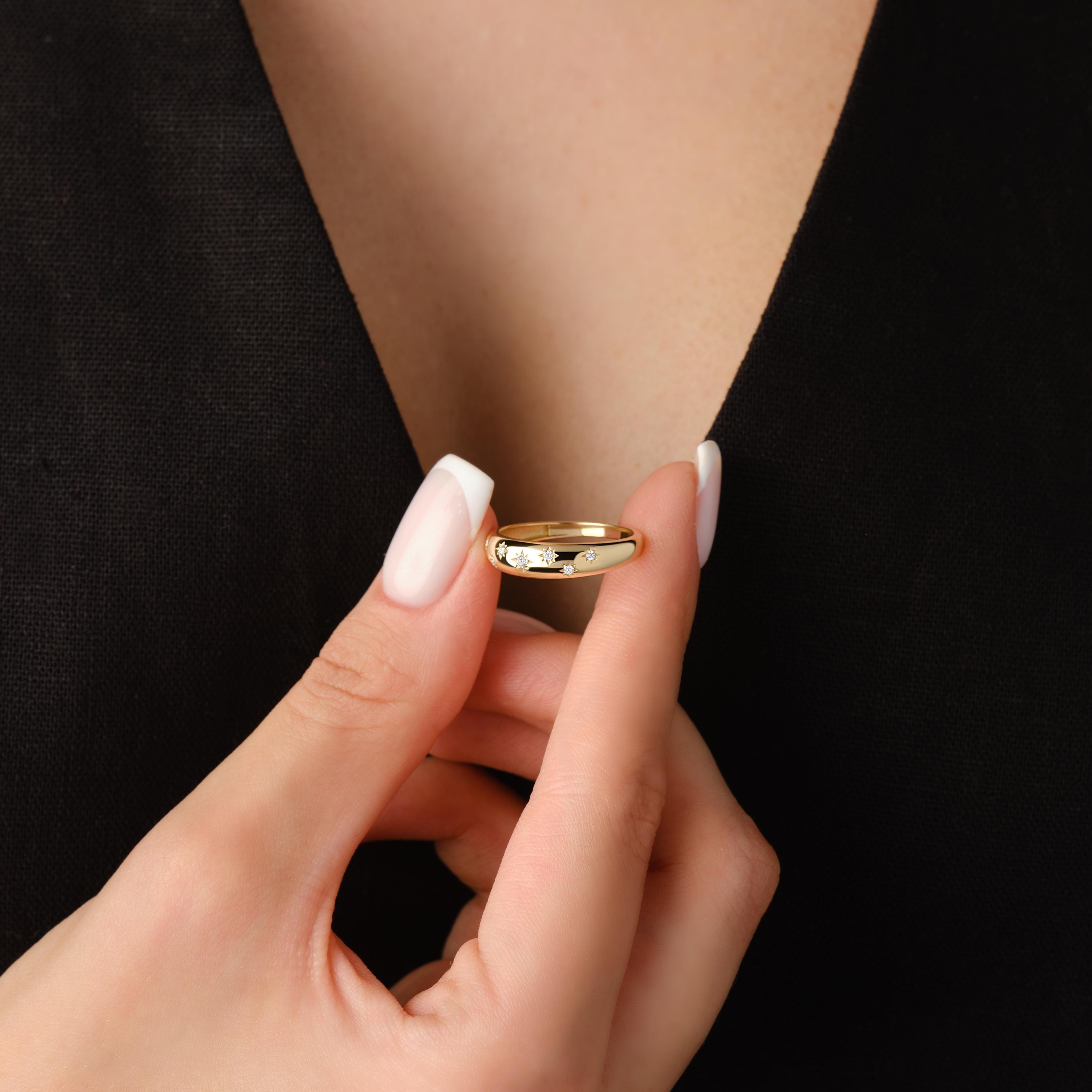 Starburst Diamond Ring Gold