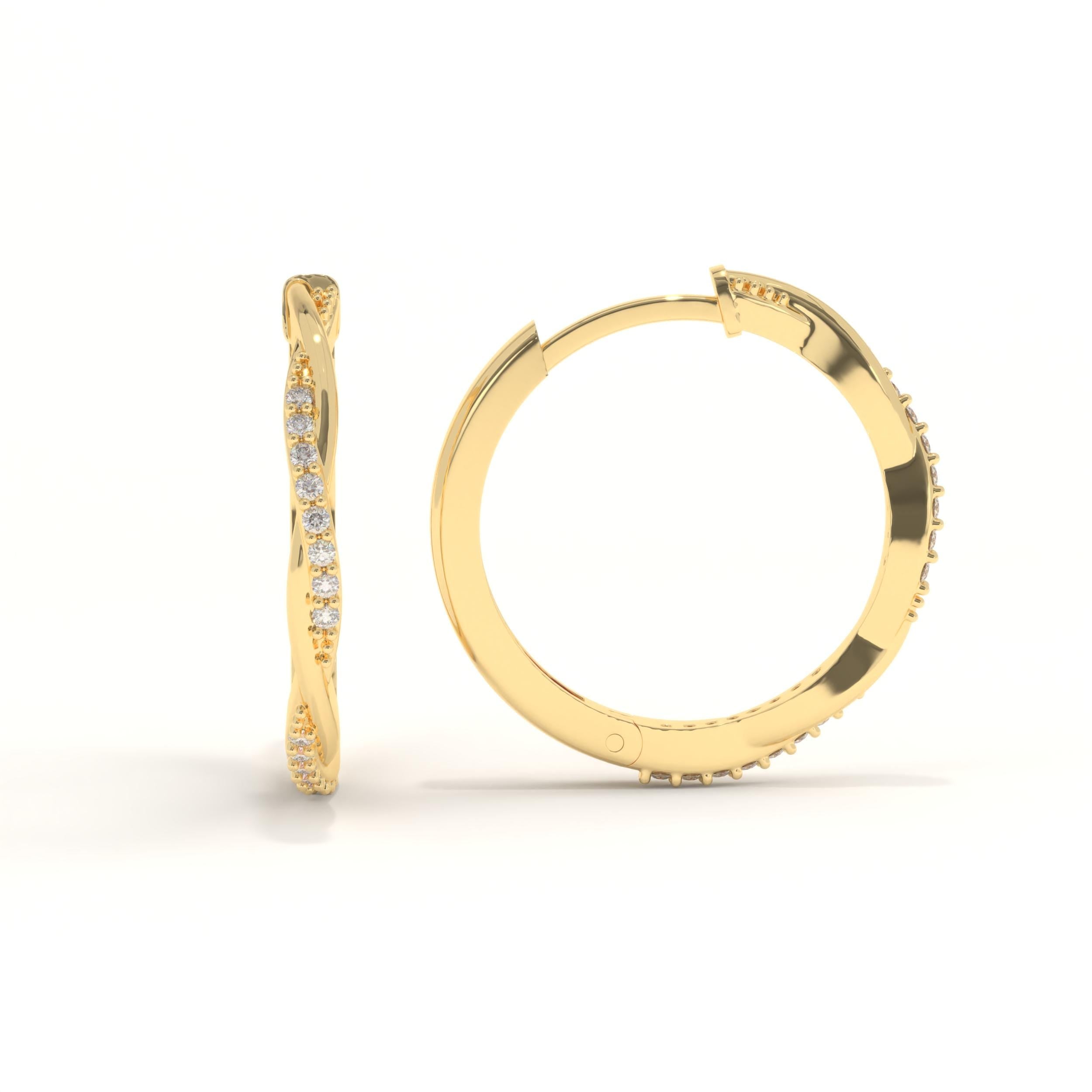 Twisted Gold Hoop Earrings for Her