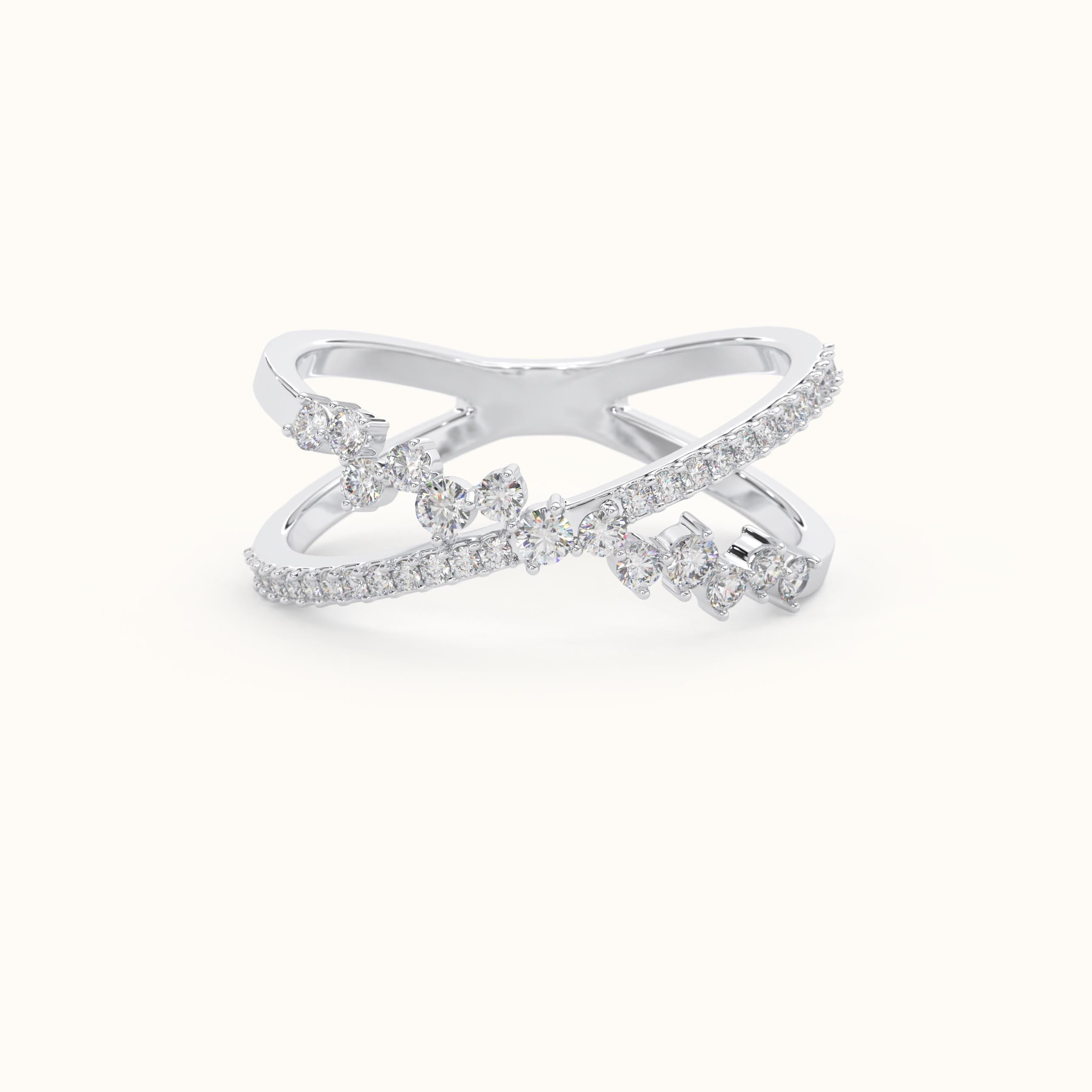 Criss Cross Diamond Ring