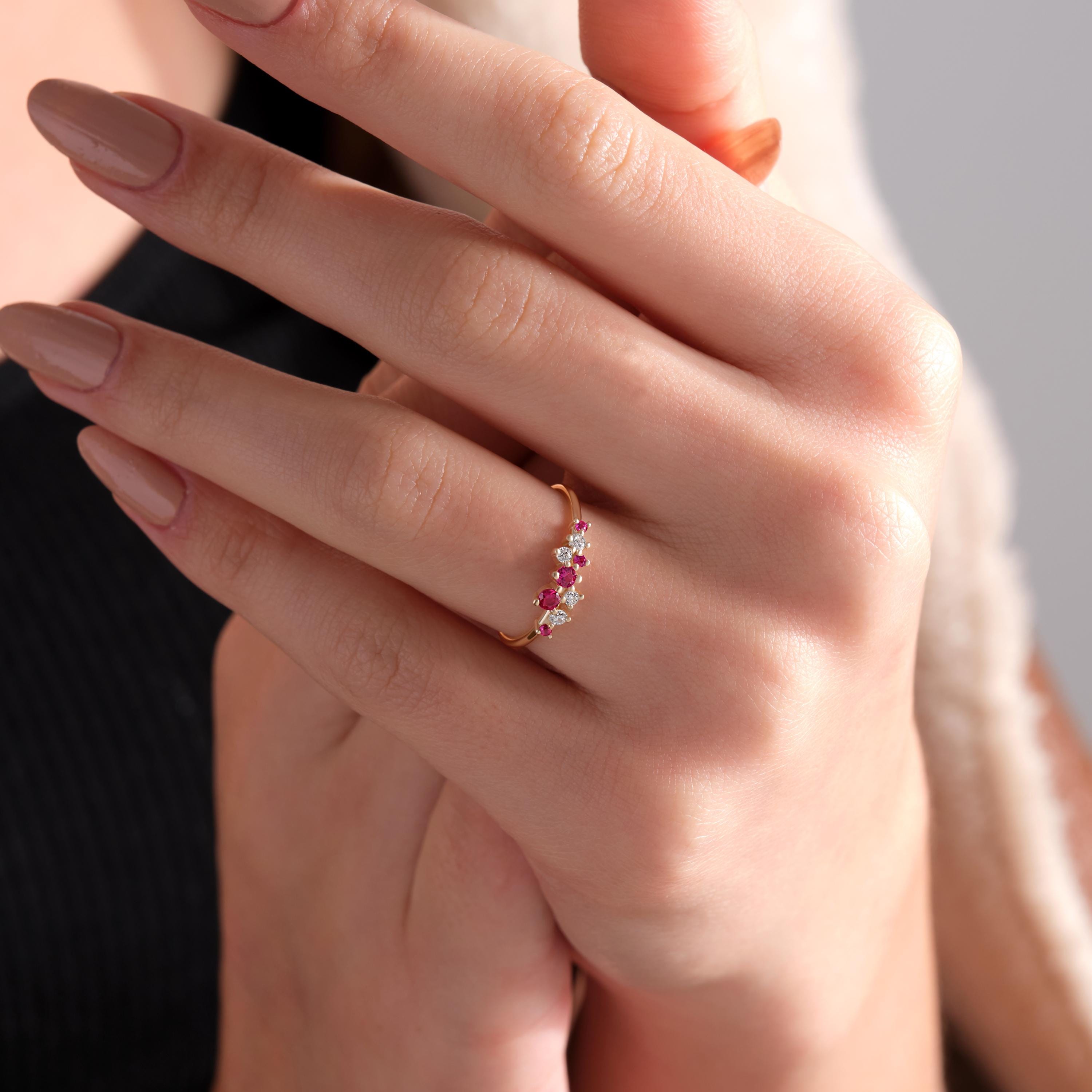 Ruby Birthstone Ring Personalized Gemstone Band