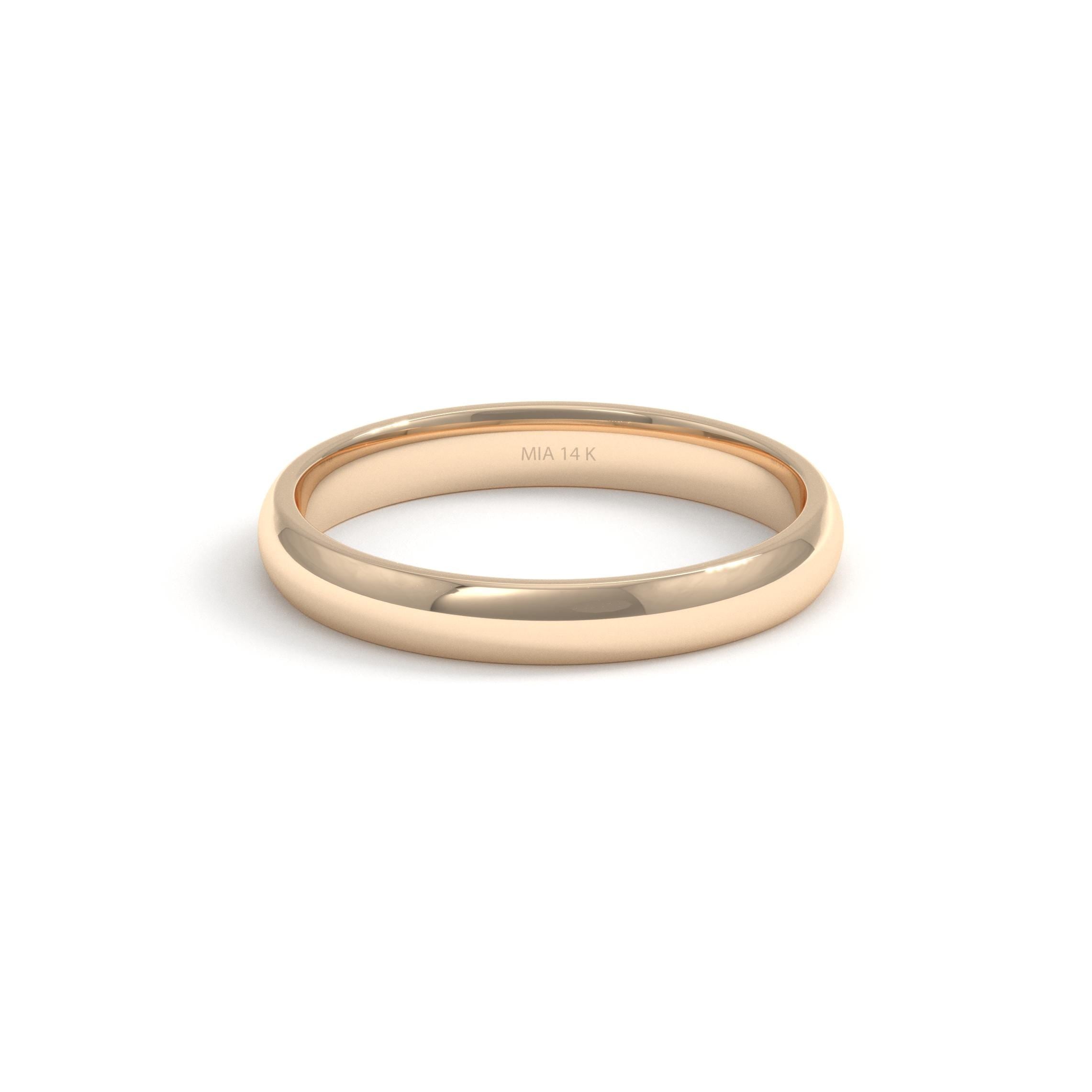 Solid Gold Wedding Band Classic Comfort Fit Ring