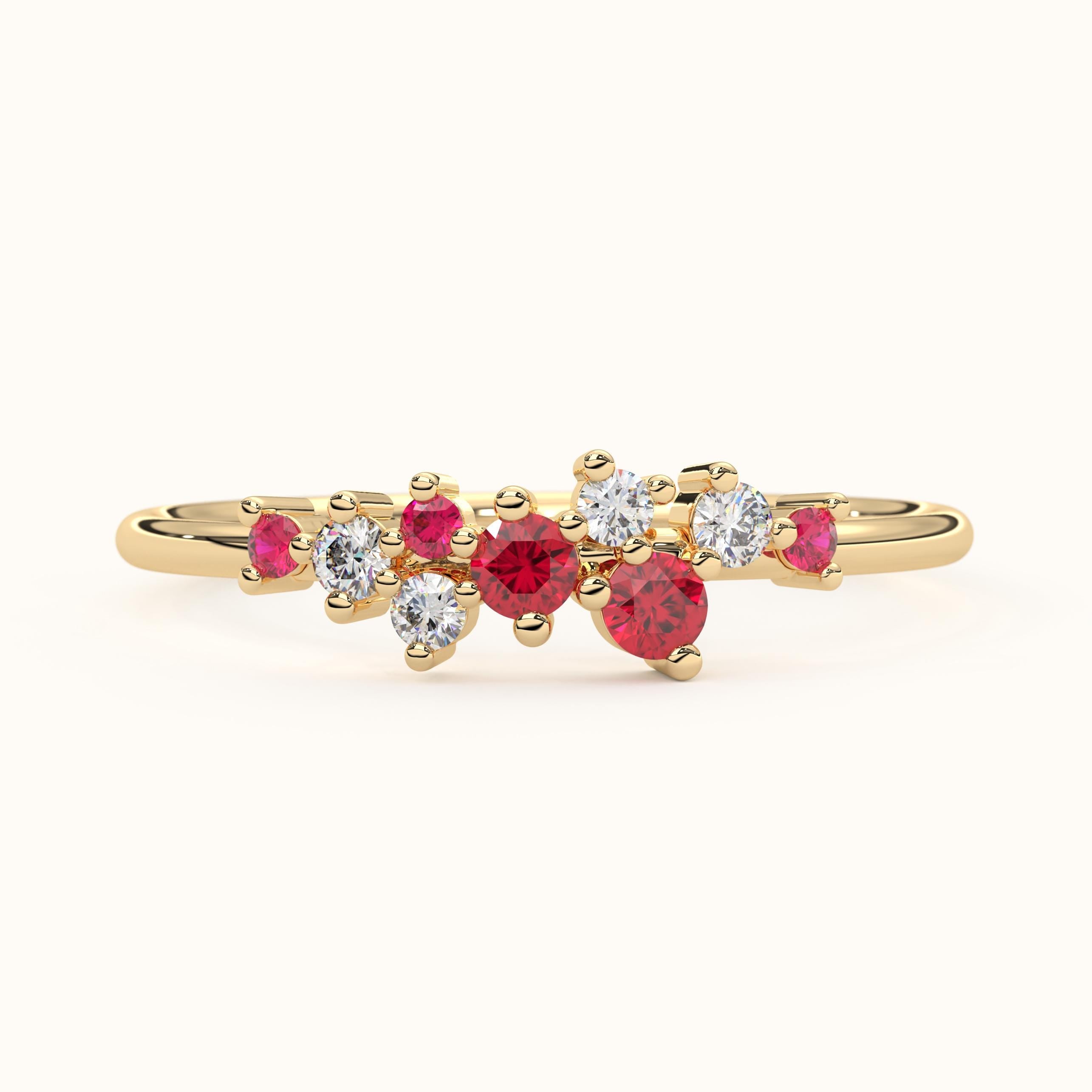 Ruby Birthstone Ring Personalized Gemstone Band