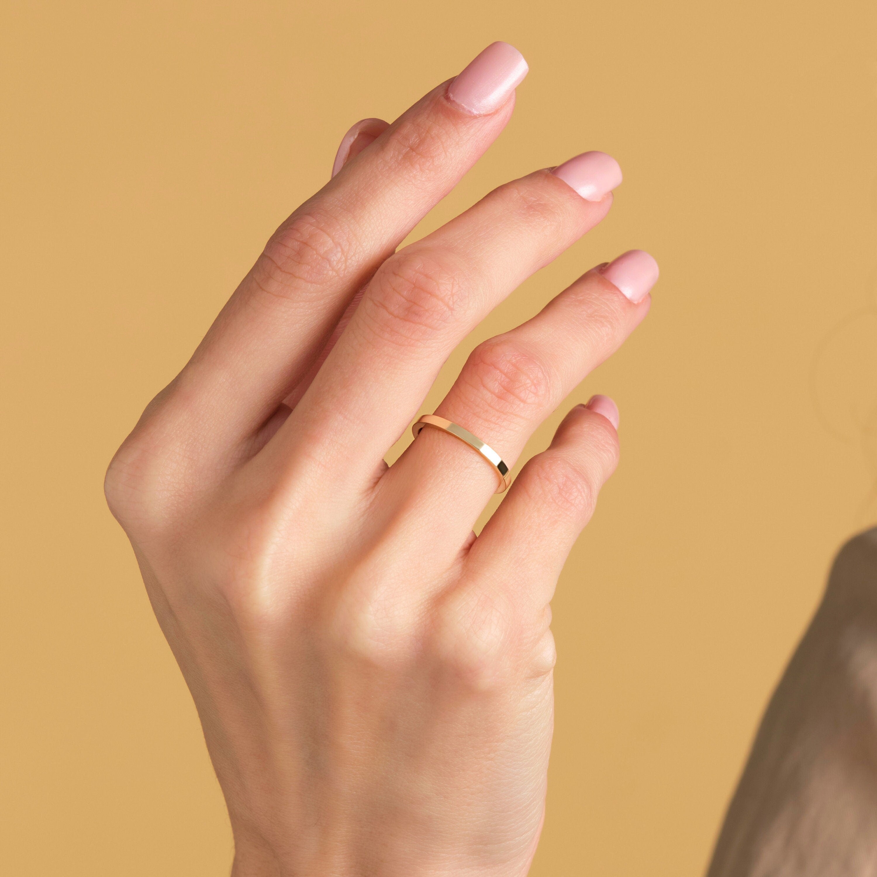 Gold Wedding Band – Custom Handmade Plain Gold Band