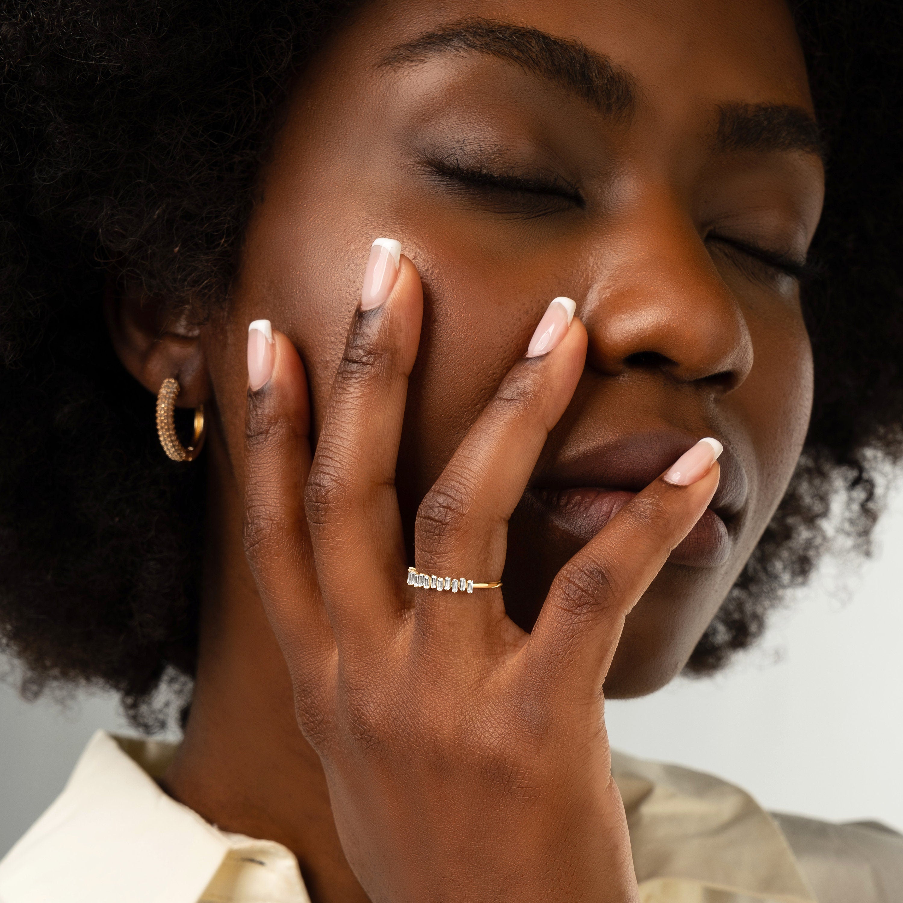 Solid Gold Wedding Ring Half Eternity Band