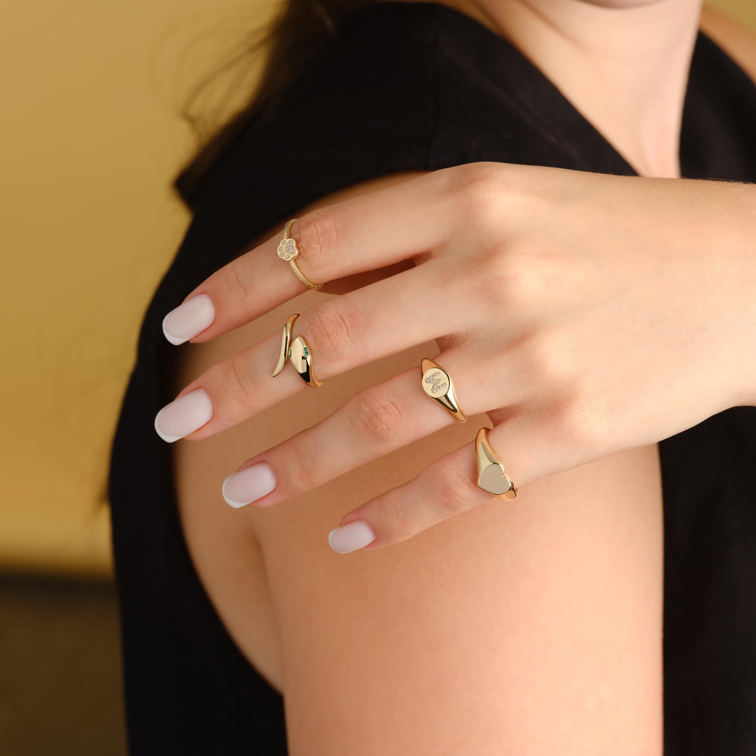 Paw Diamond Ring Minimalist Dog Lover Ring