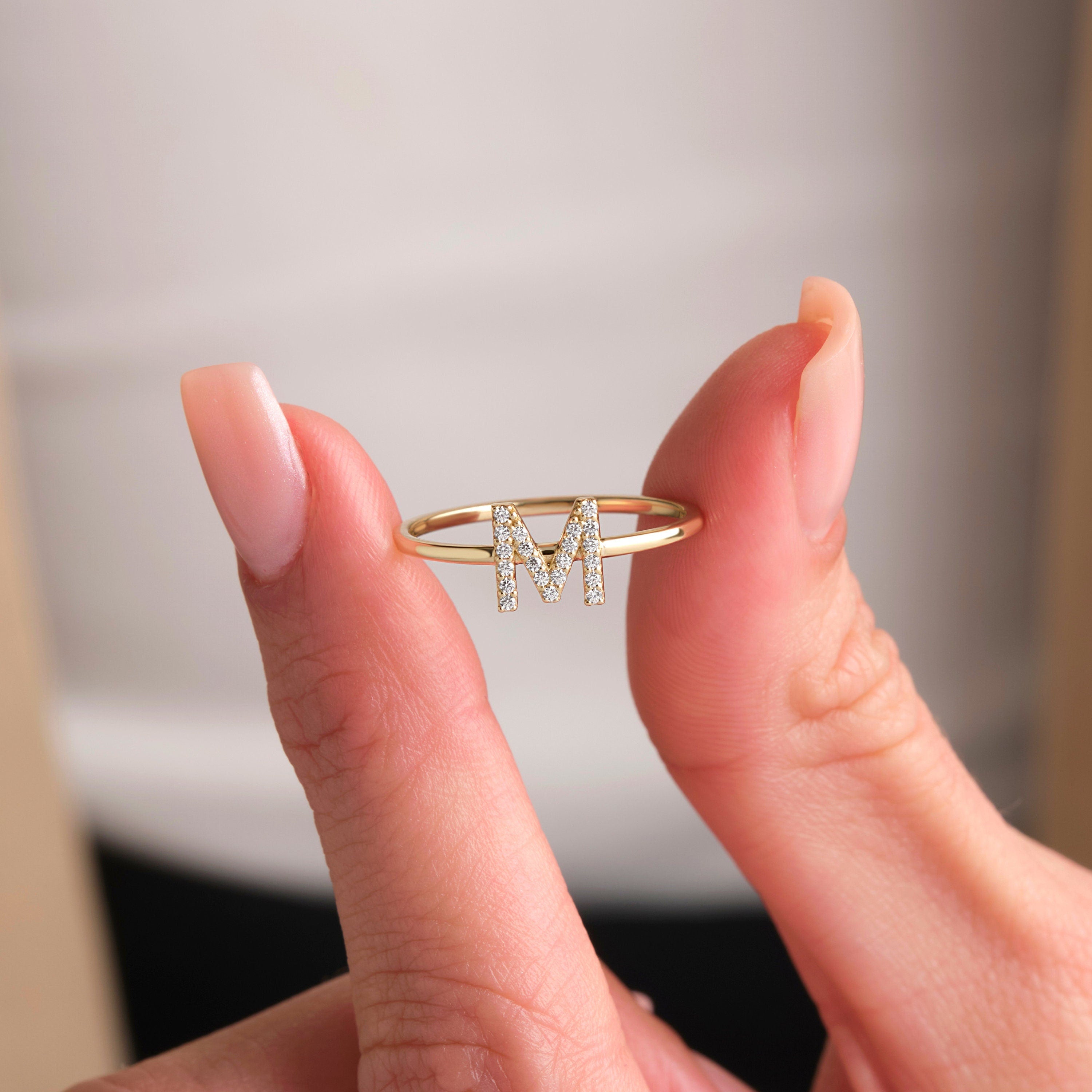 Custom Diamond Letter Ring