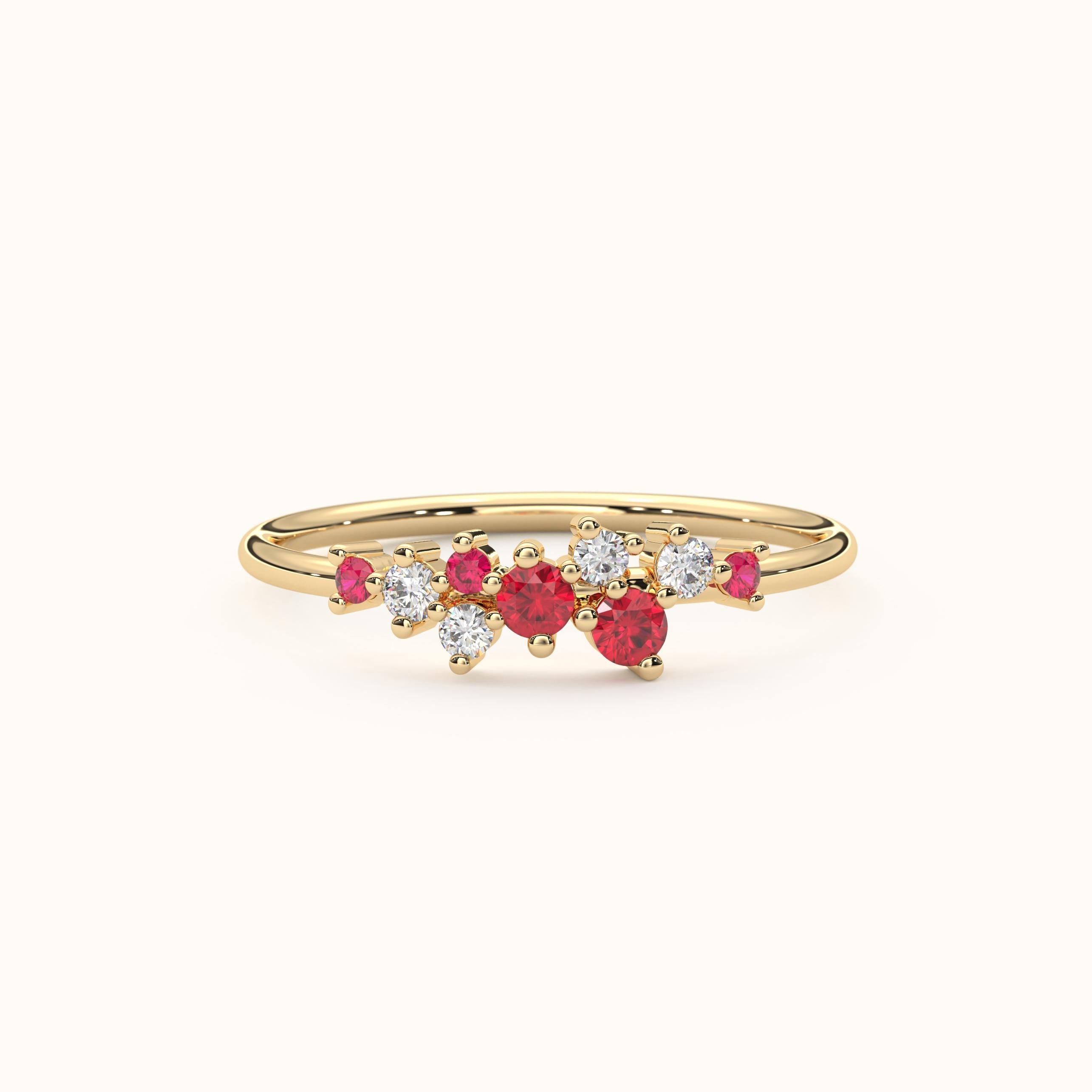 Ruby Birthstone Ring Personalized Gemstone Band