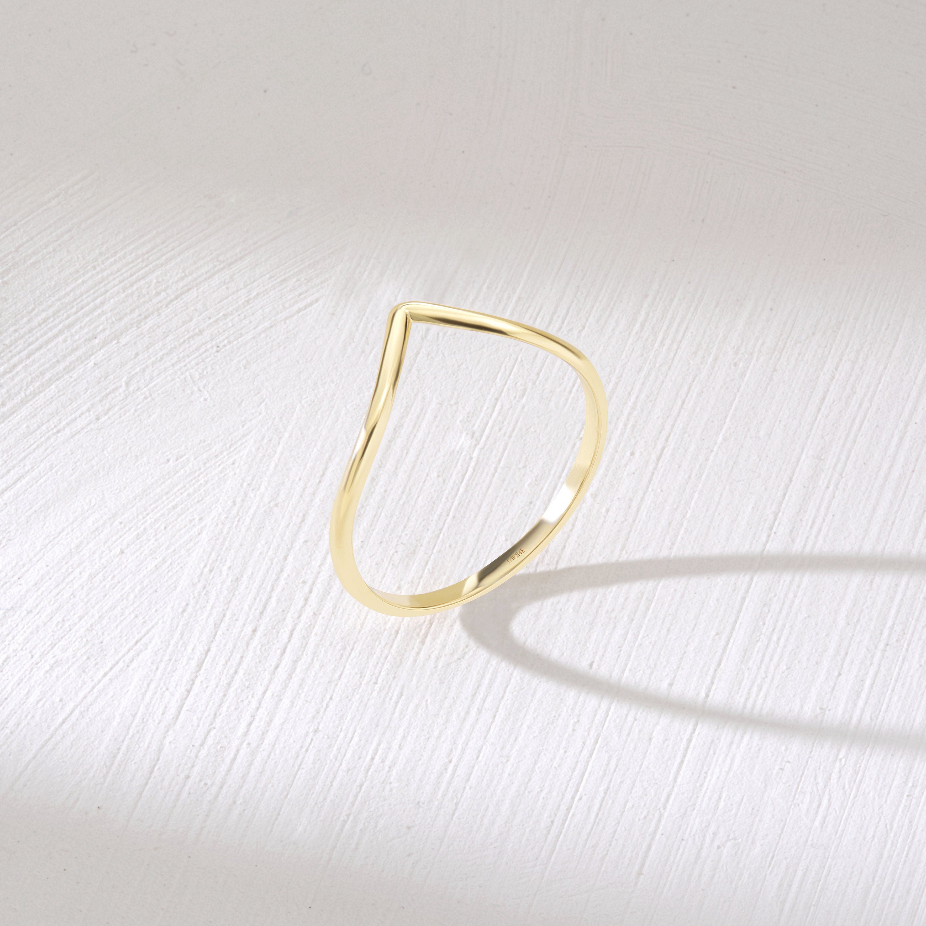 Handcrafted Chevron Shaped Minimalist Stacking Band