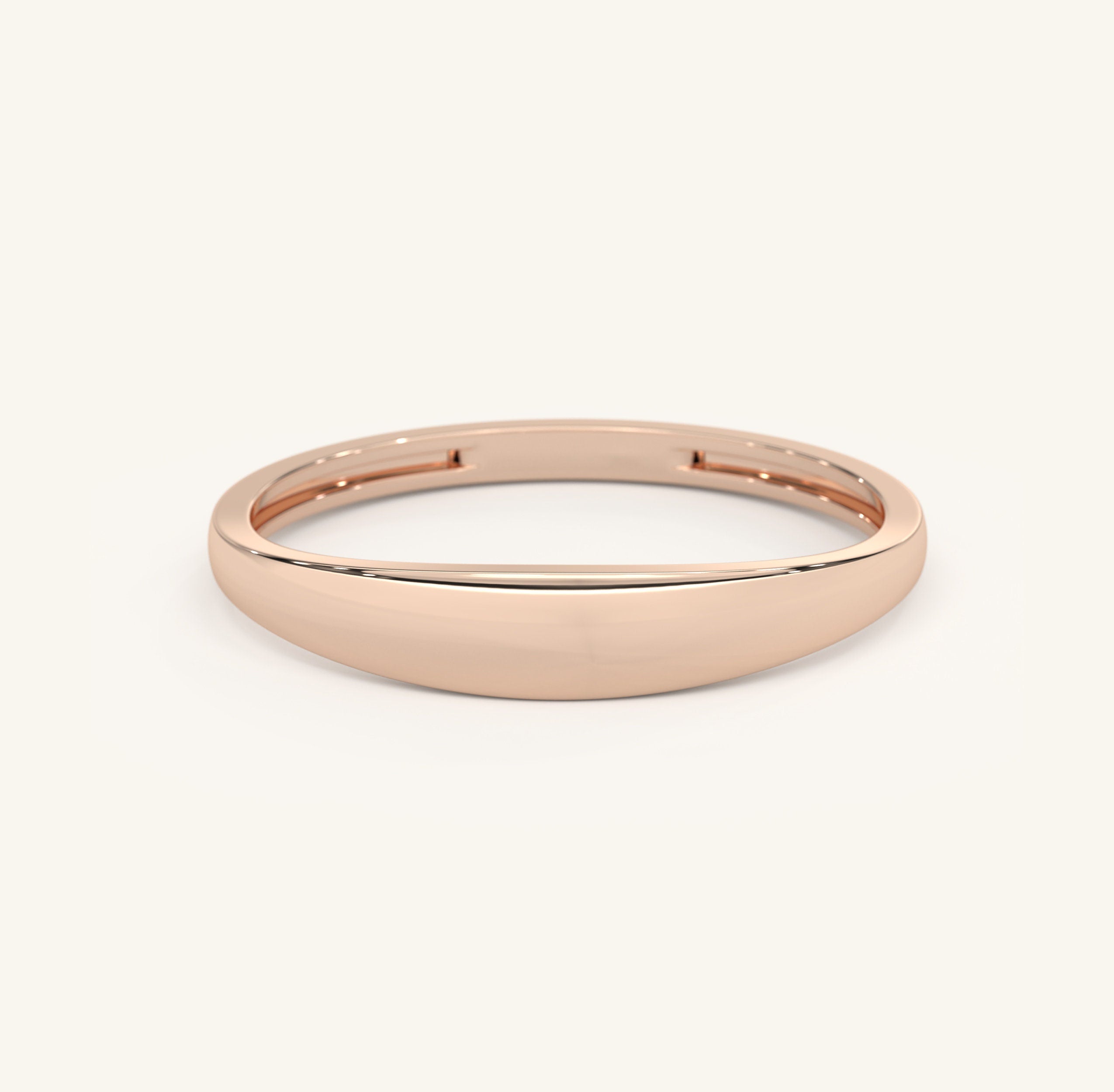 Engraved Gold Ring Custom Thin Stackable Band