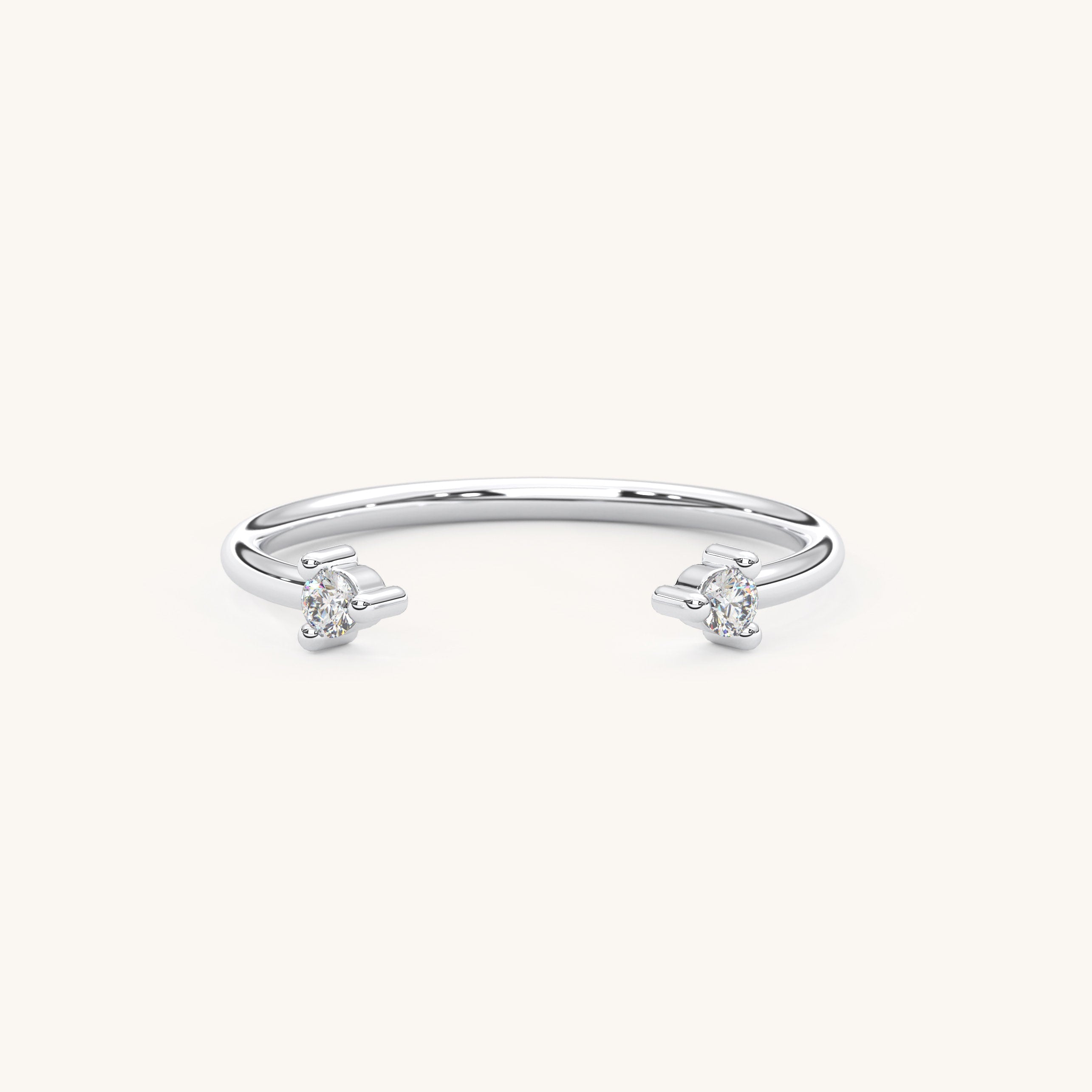 Diamond Cuff Ring Open Design Petite Band