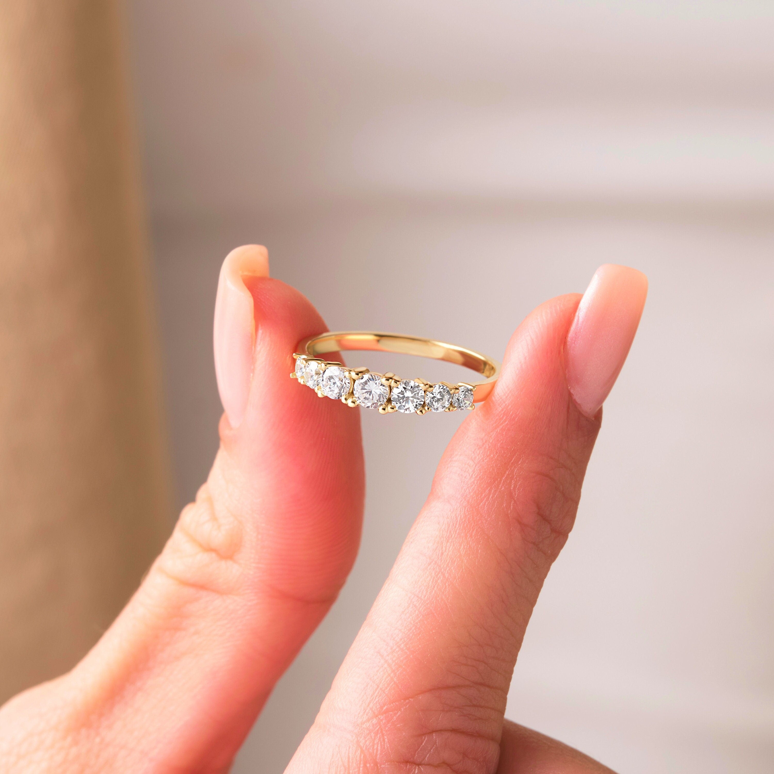 Solid Gold 7 Stone Engagement