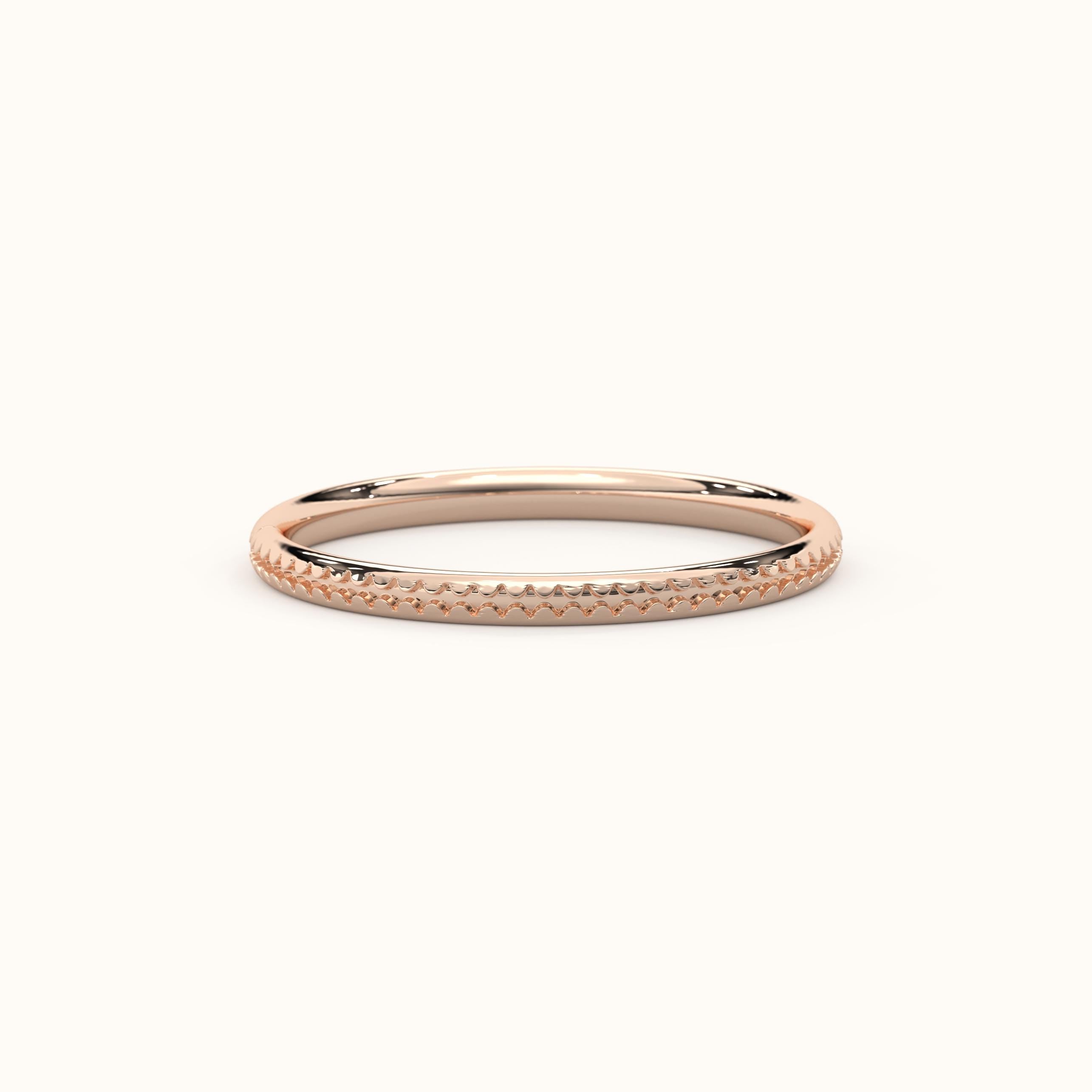 18K Gold Wedding Band Thin Solid Gold Ring