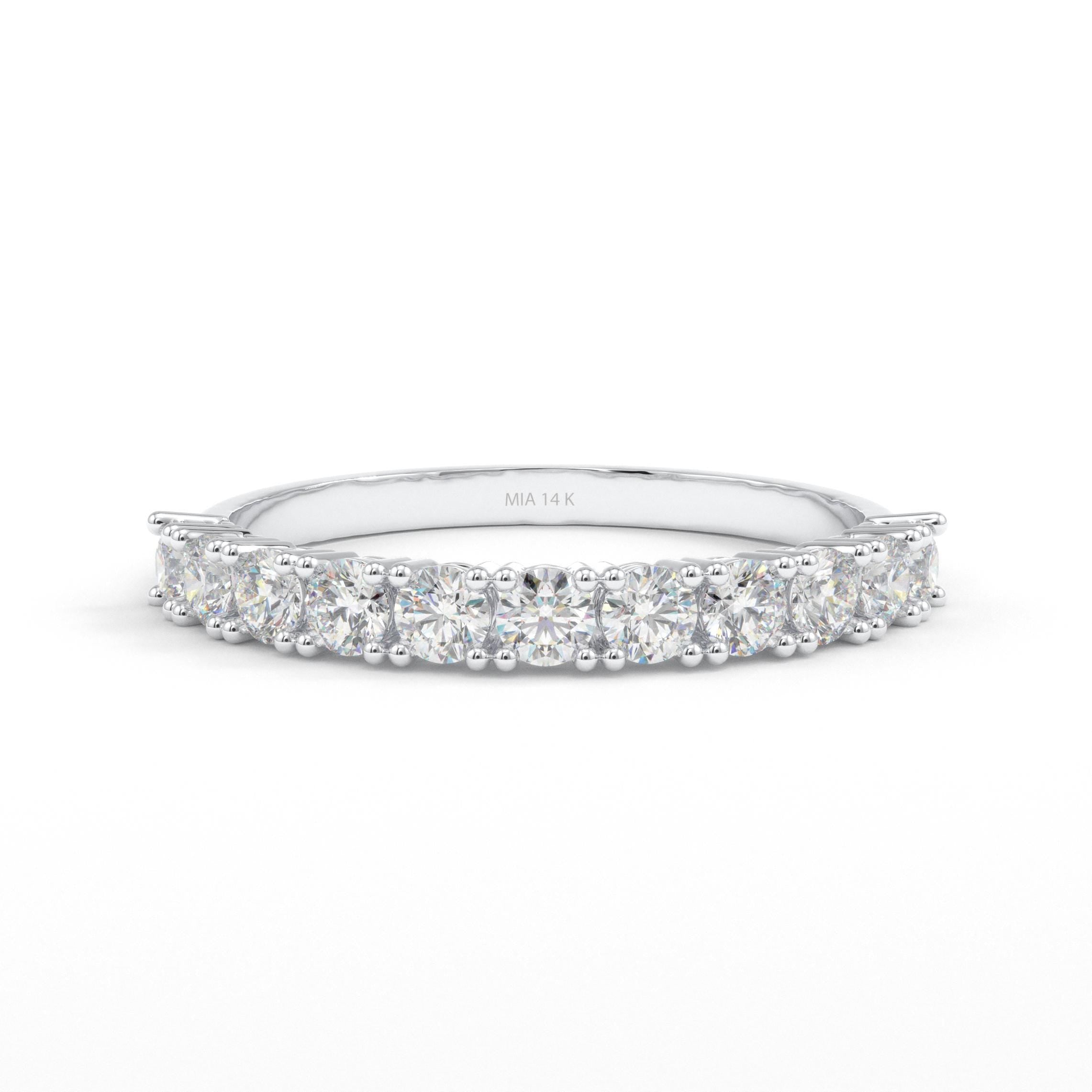 Prong Set CZ Diamond Half Eternity Band