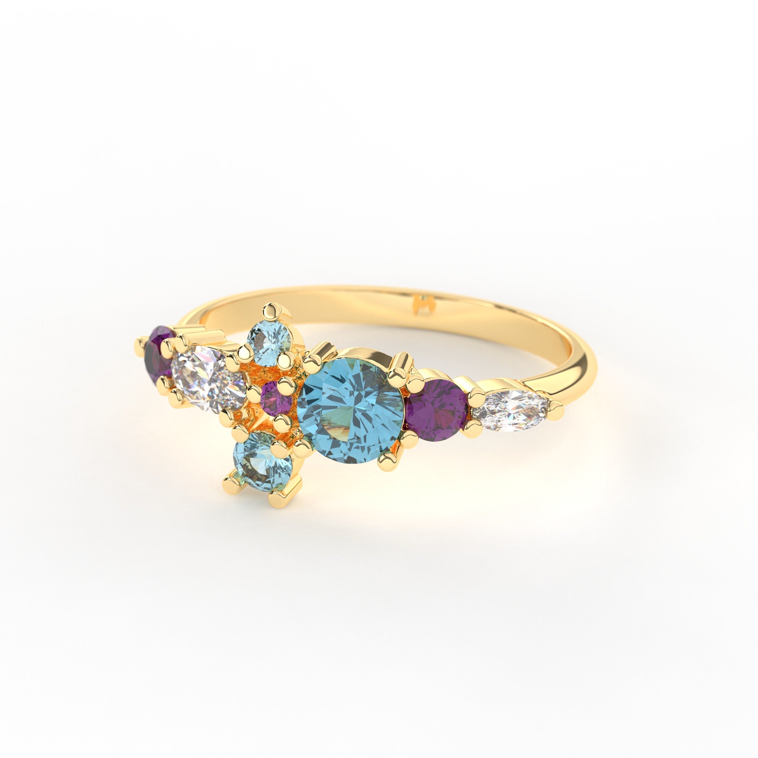 Solid Gold Birthstone Ring
