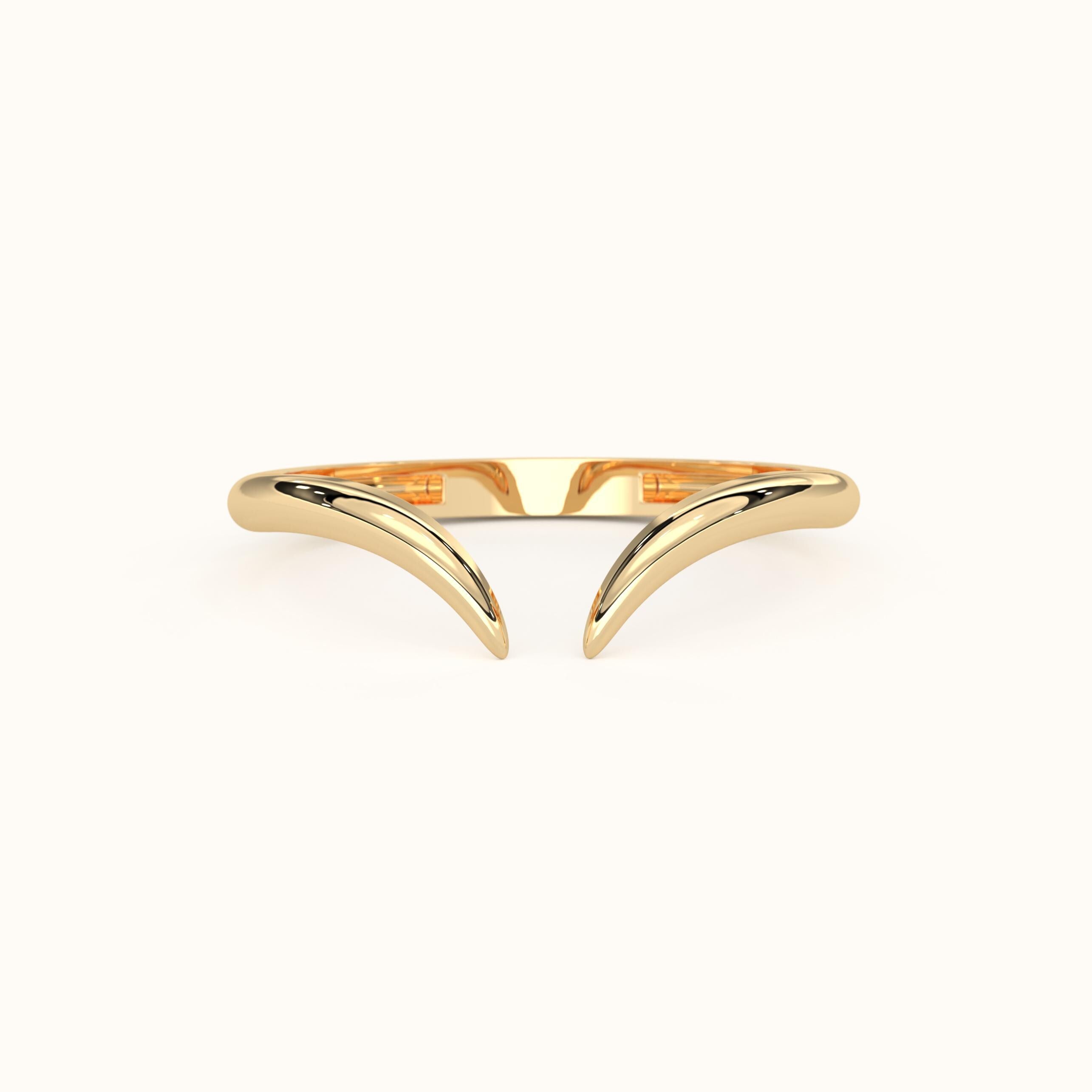 Gold Chevron Ring Comfortable Stacking Band