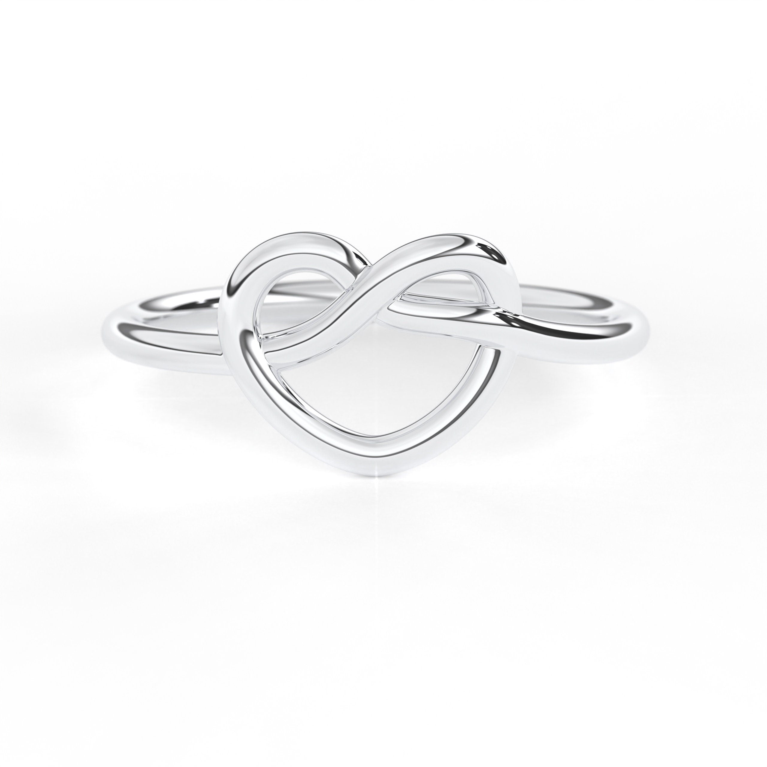 Solid Gold Love Knot Heart Ring