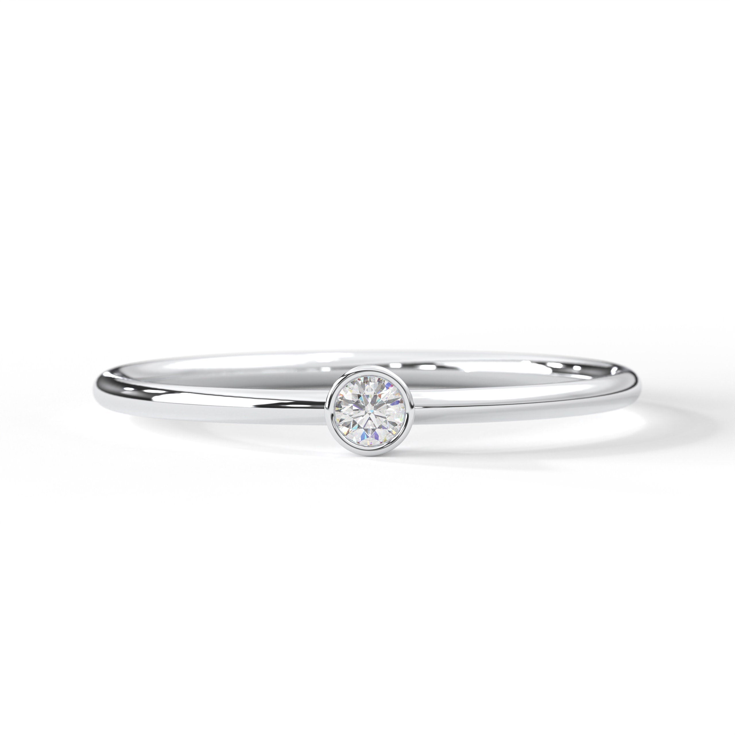 Gold Birthstone Ring Personalized Gemstone Solitaire Band