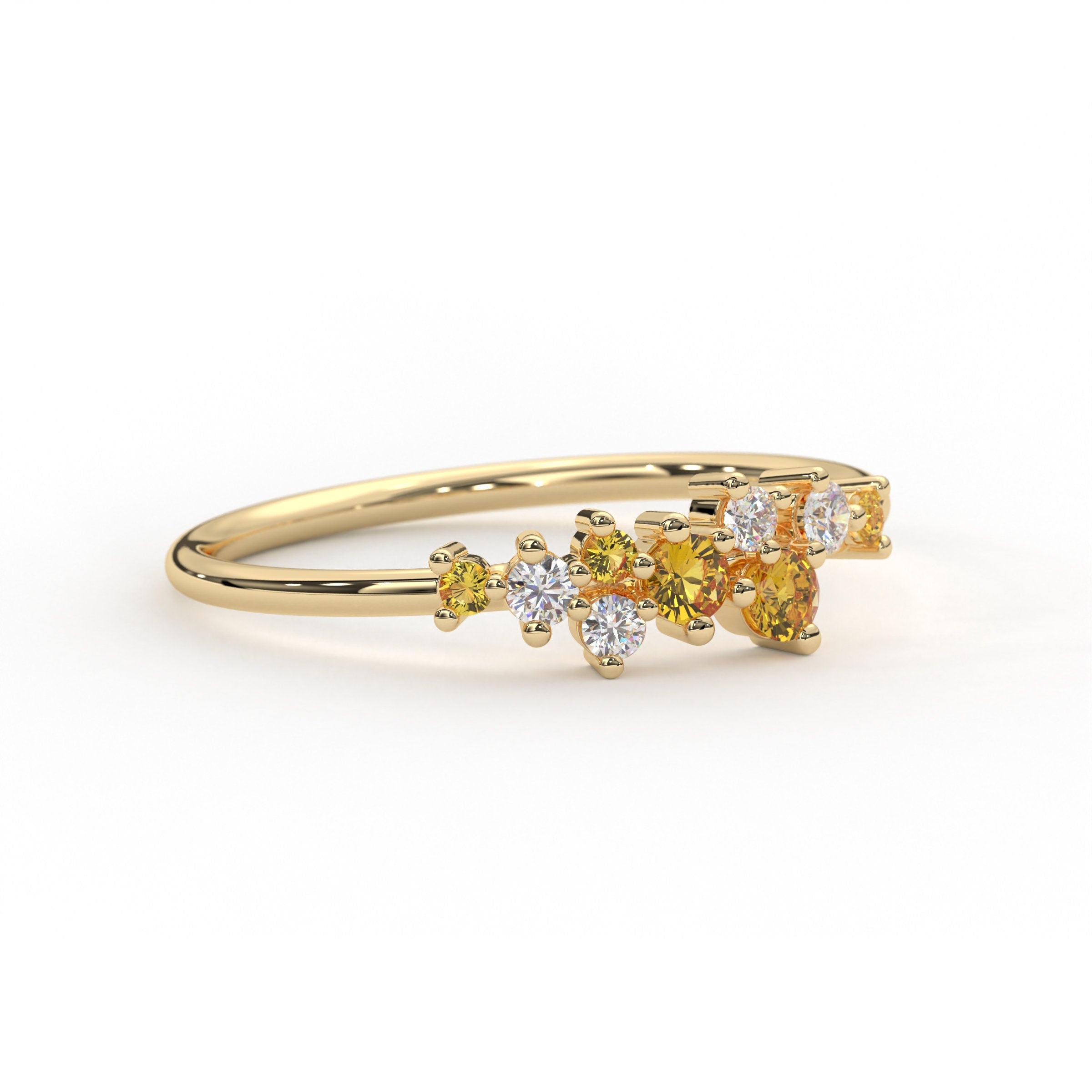 Solid Gold Birthstone Ring Anniversary Gift