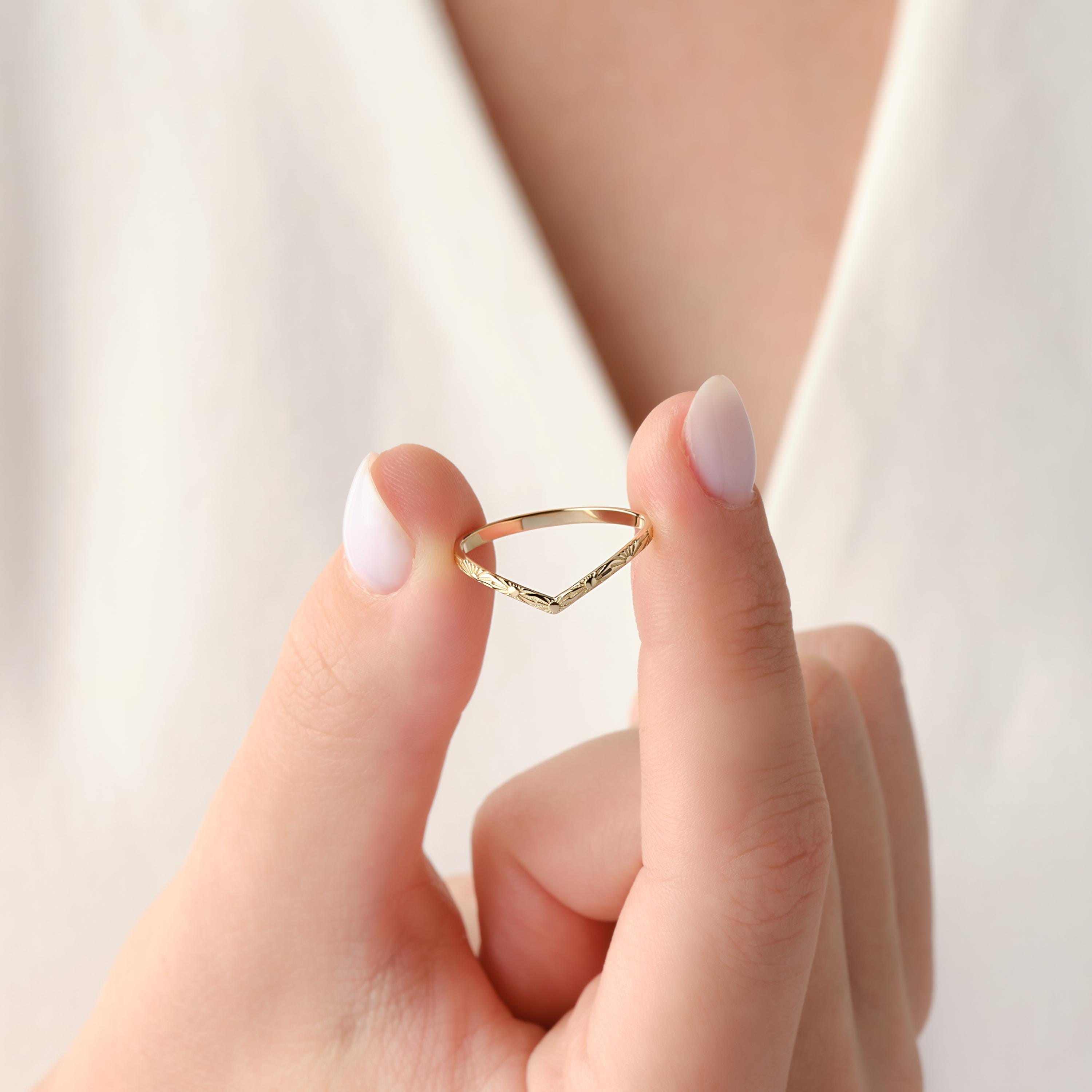 sunburst chevron ring