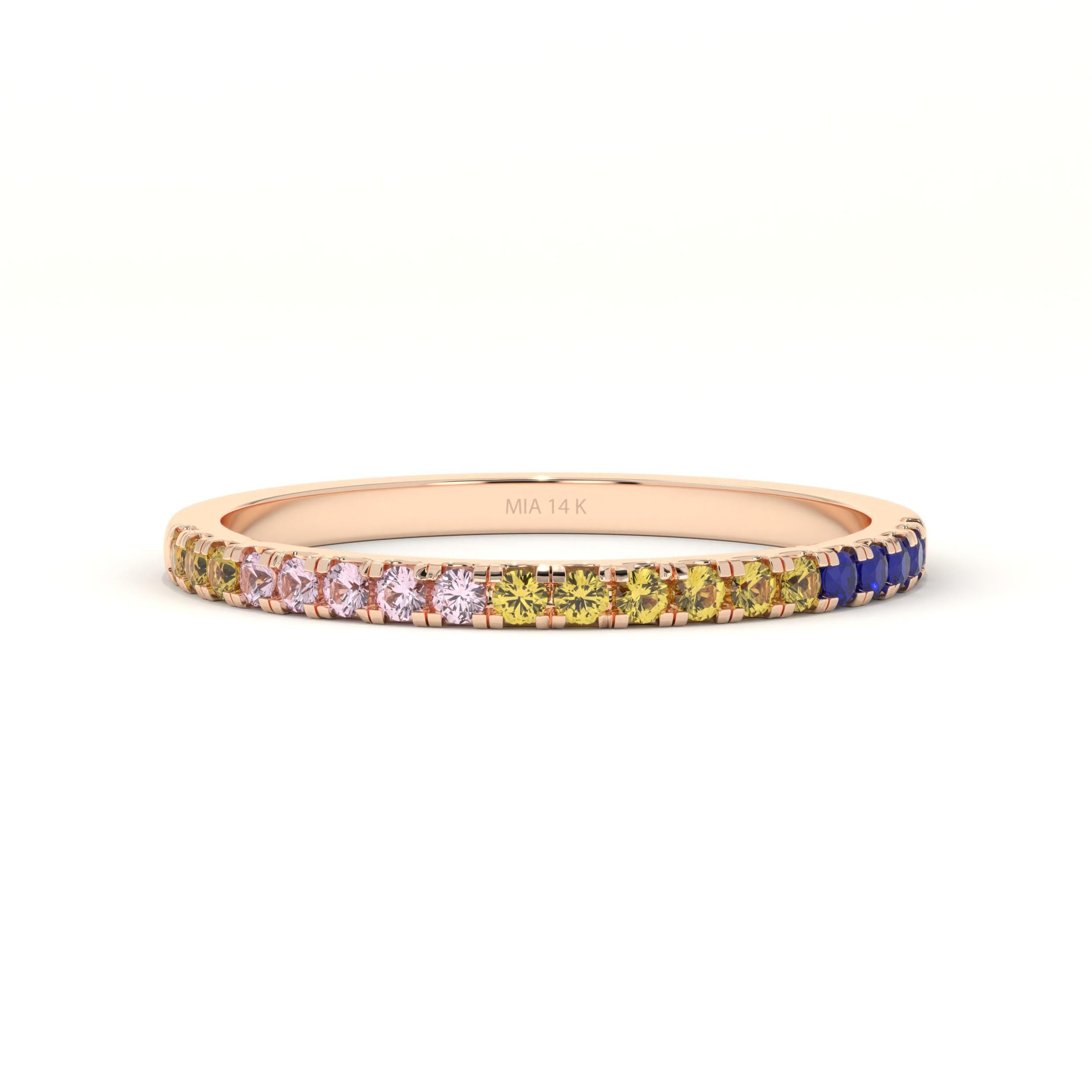 Solid Gold Rainbow Ring