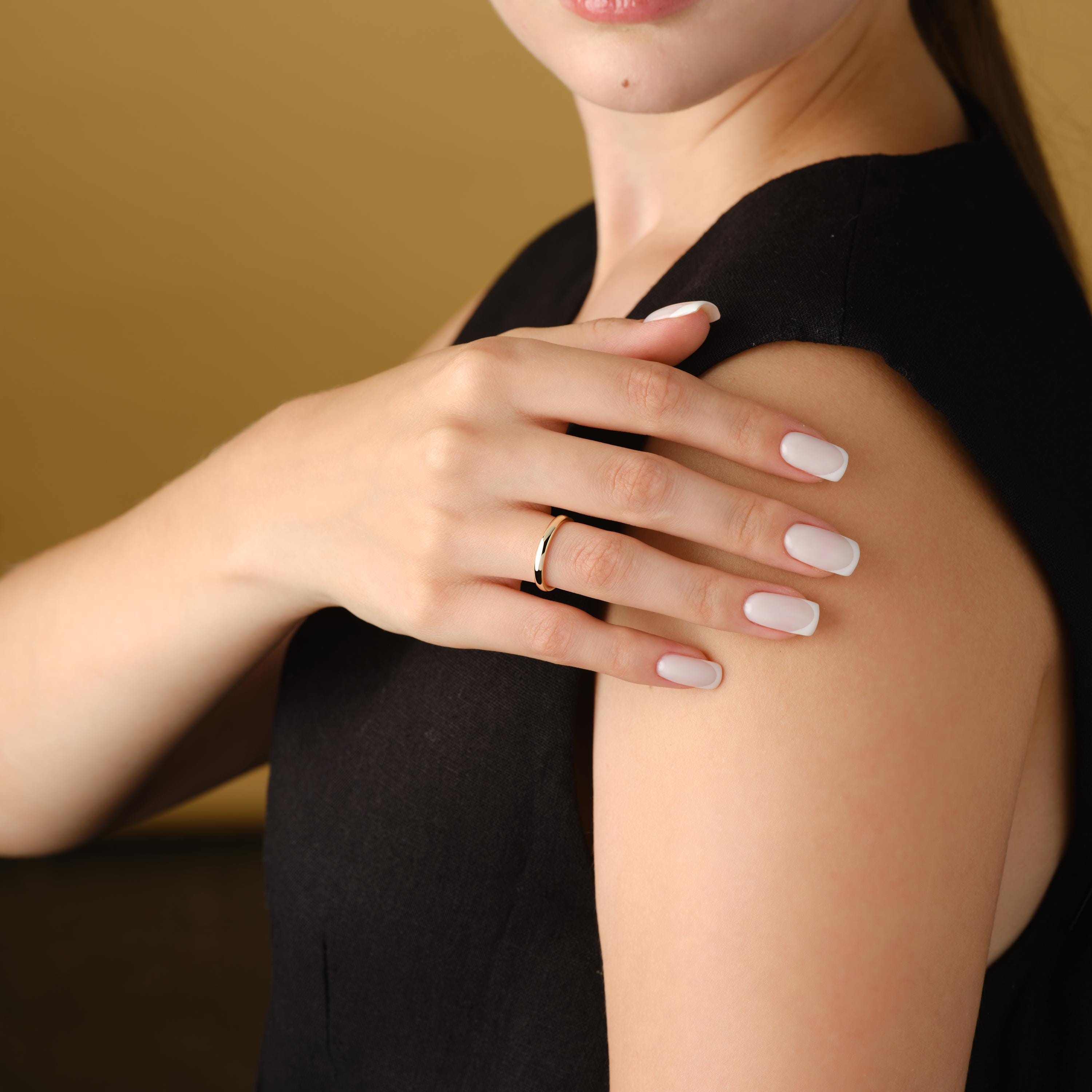 Solid Gold Wedding Band Comfort Fit Unisex Ring