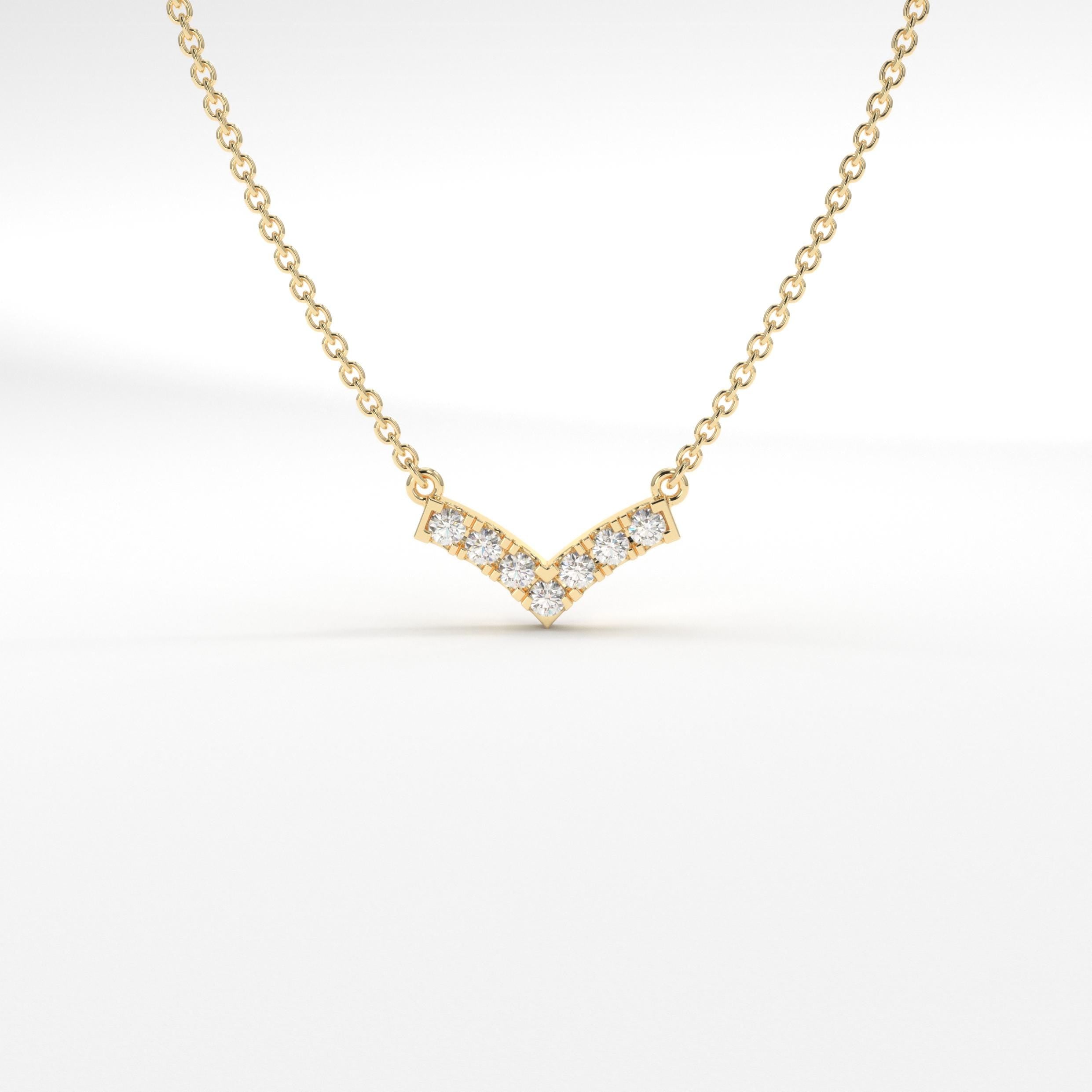 yellow gold chevron pendant necklace