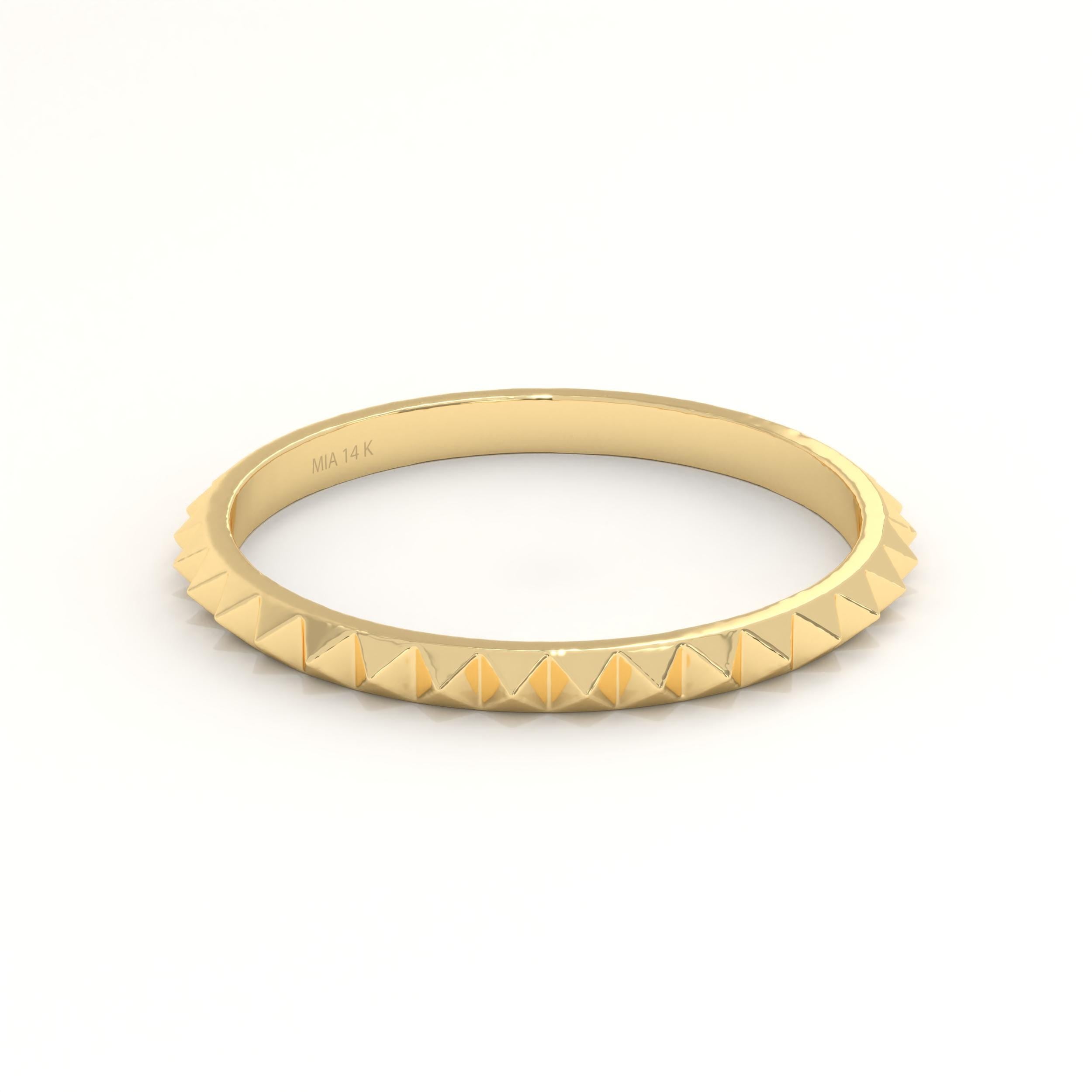 Solid Gold Pyramid Ring