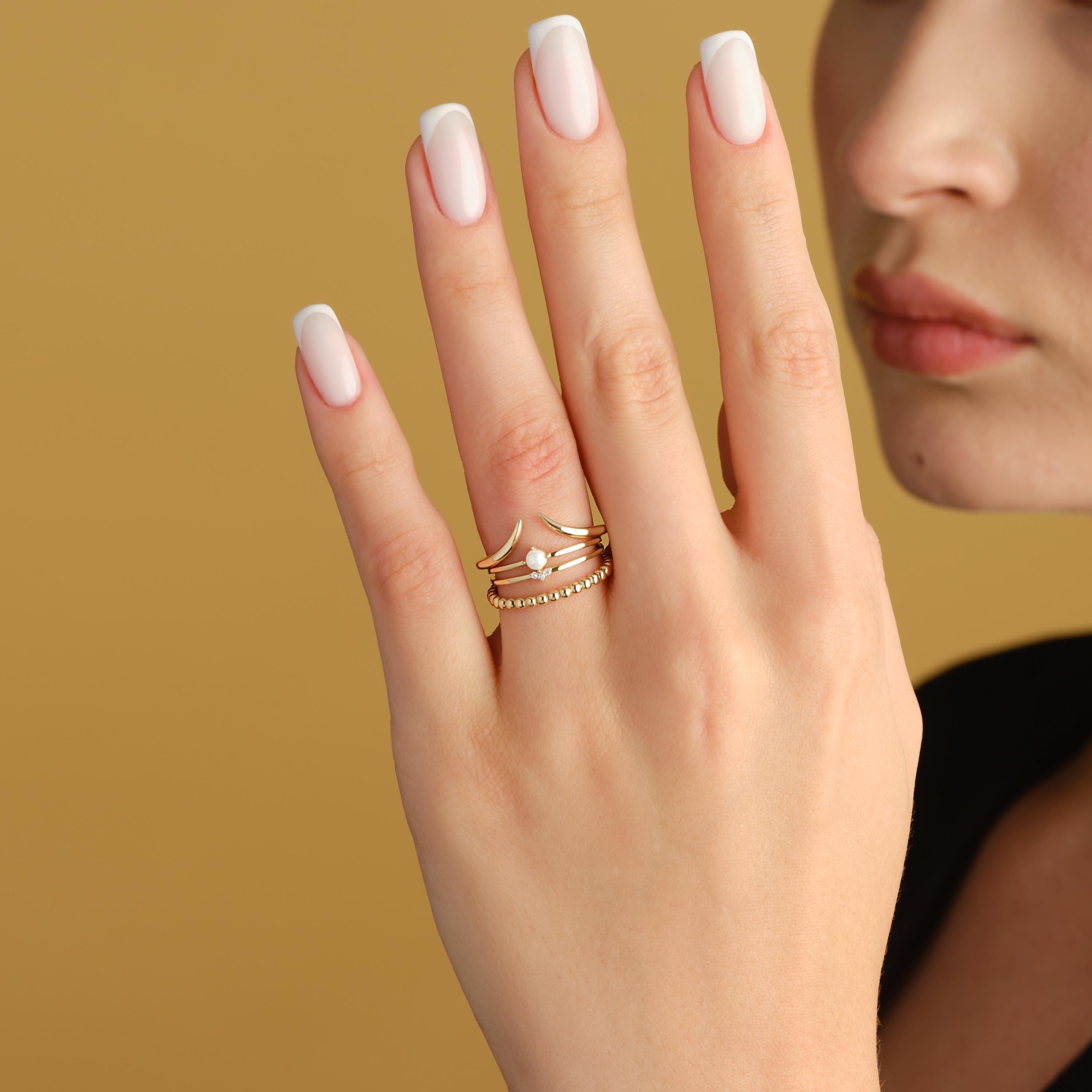 Gold Chevron Ring Comfortable Stacking Band