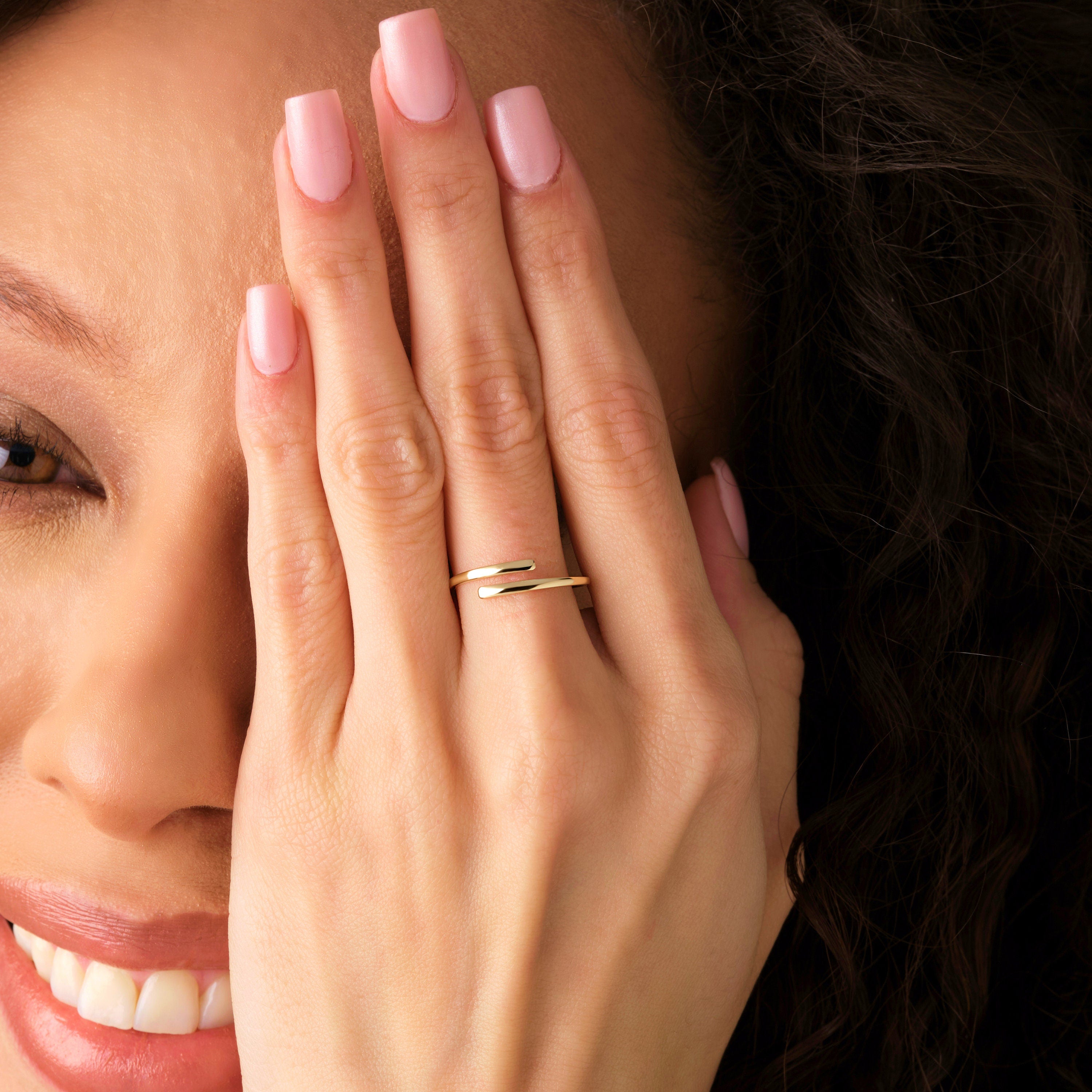 Solid Gold Wrap Ring Spiral Band