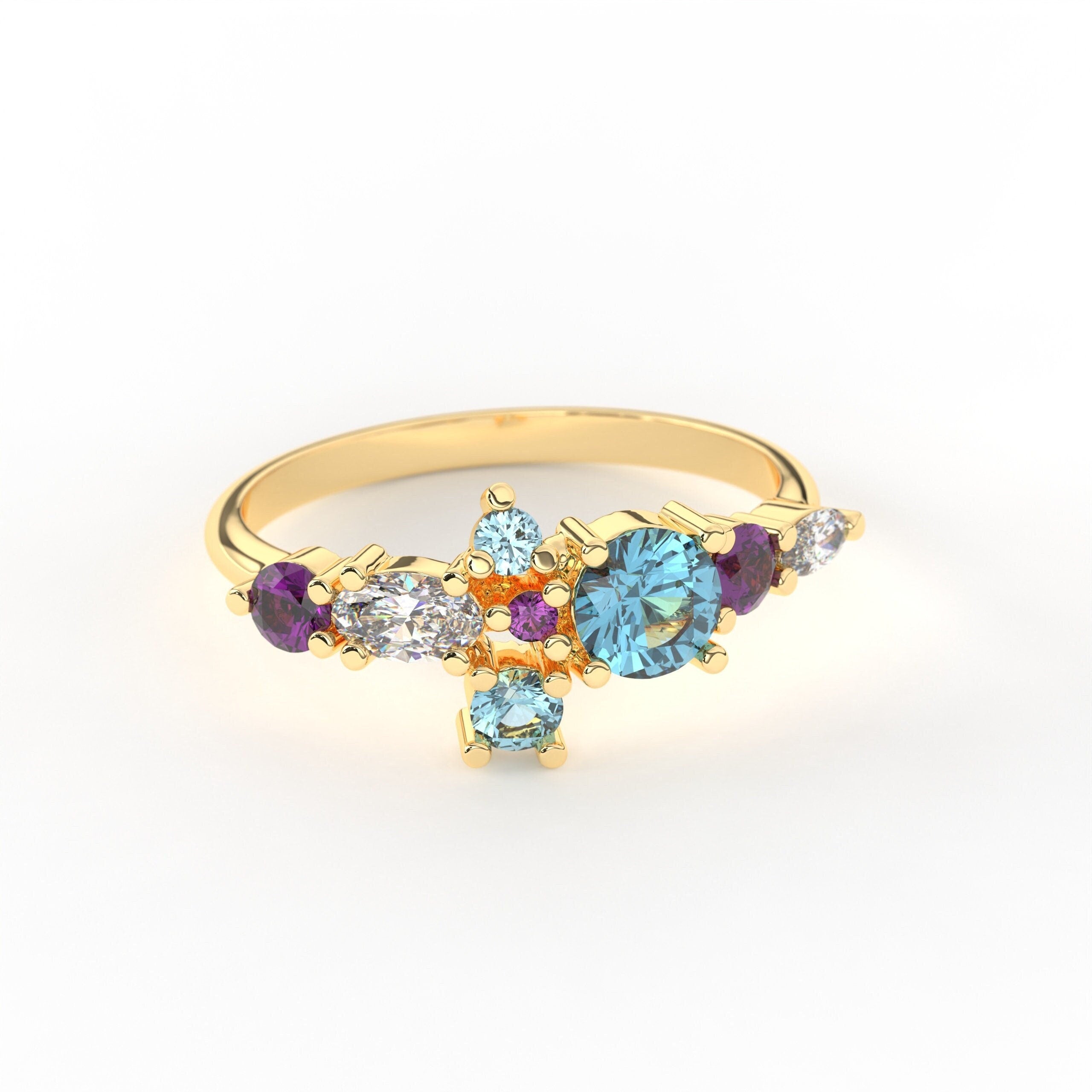 Solid Gold Birthstone Ring