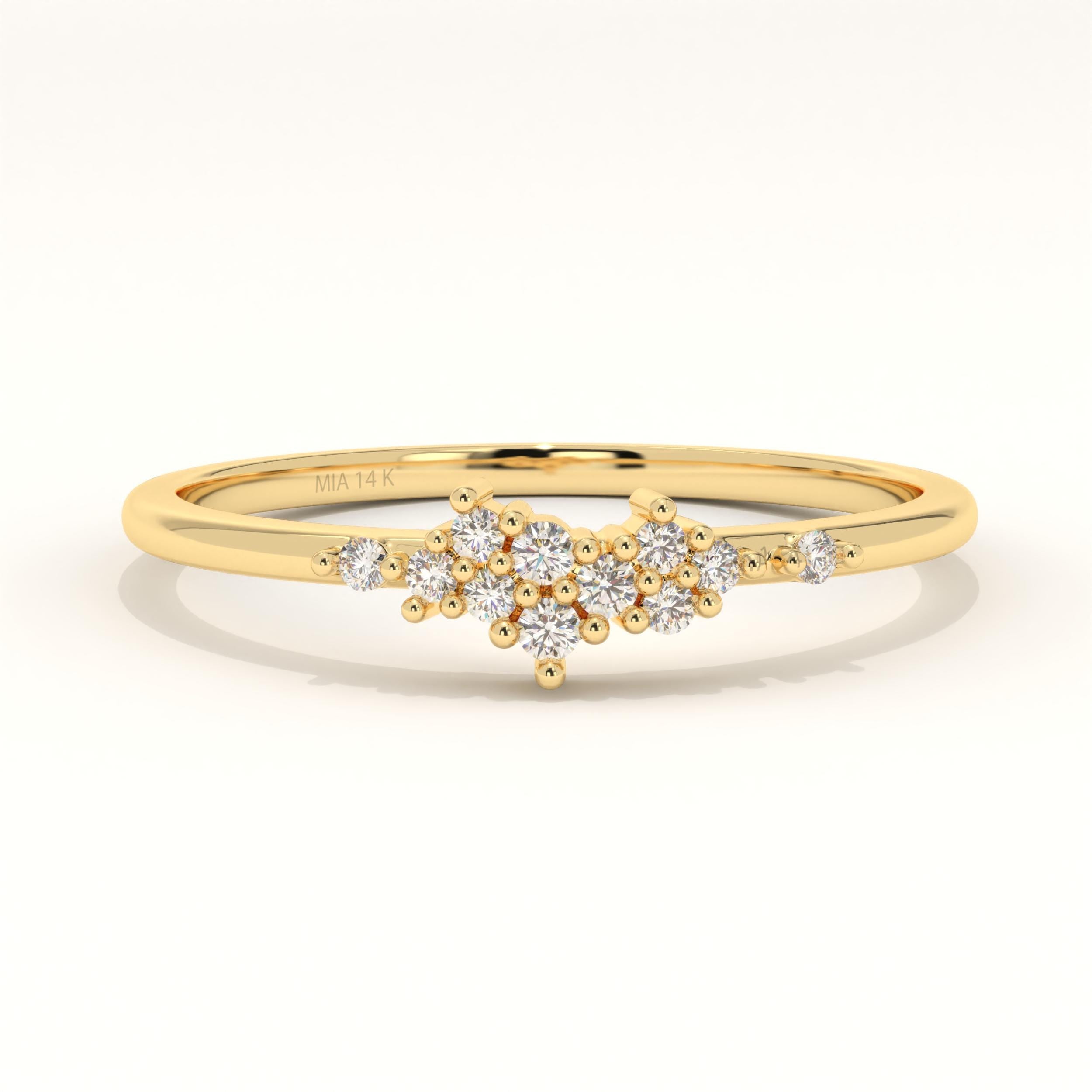 Solid Gold Cluster Ring