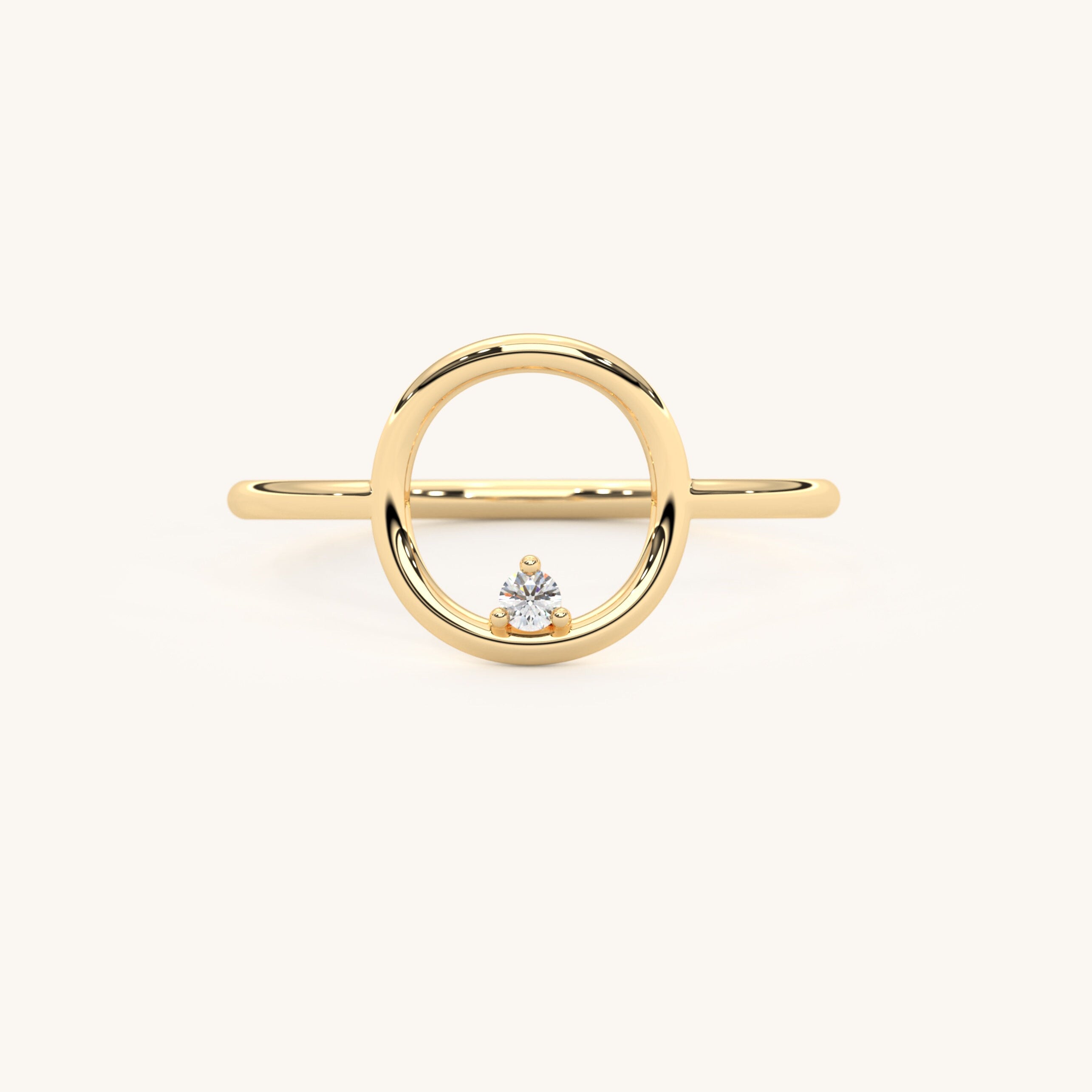 Solid Gold Open Circle Ring