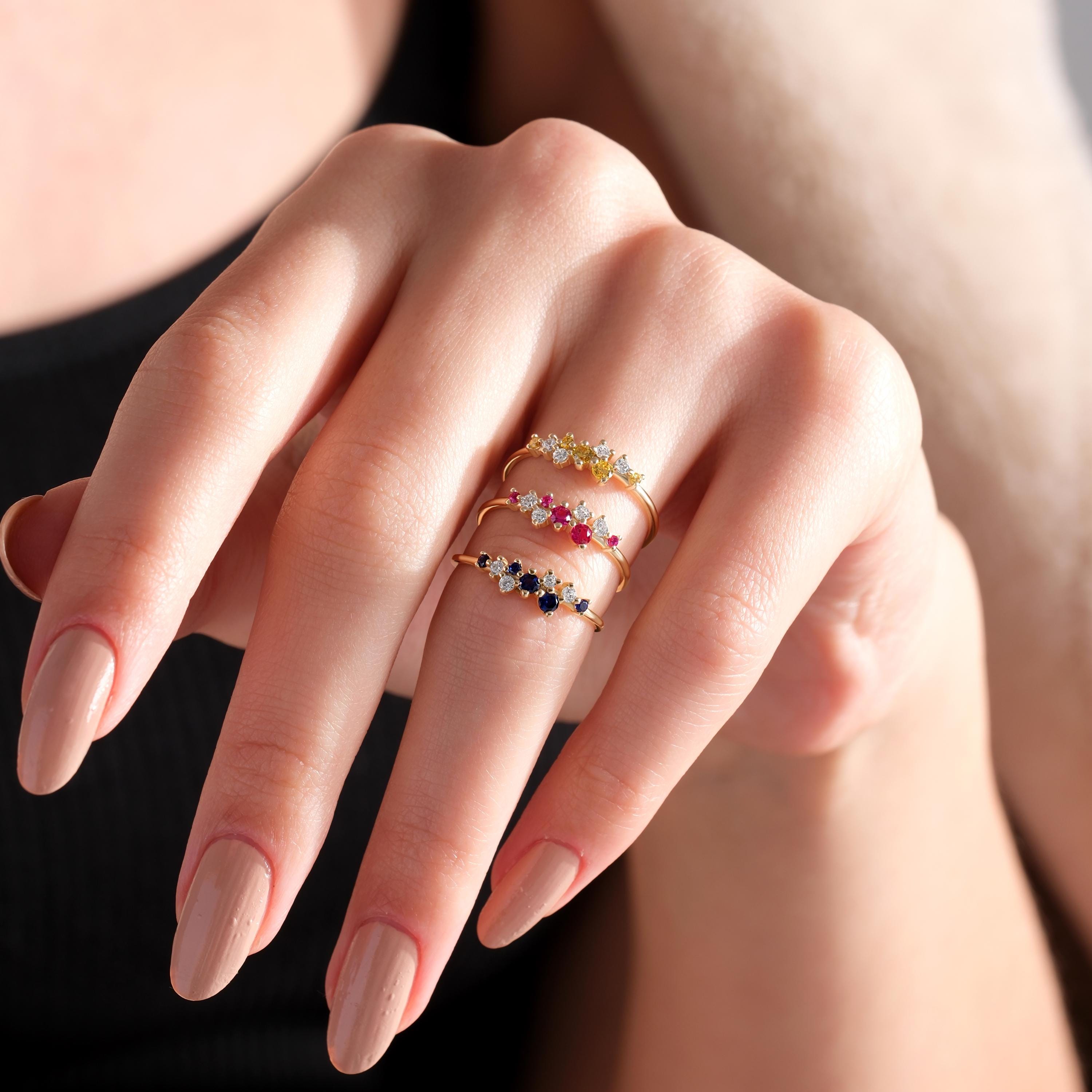 Ruby Birthstone Ring Personalized Gemstone Band