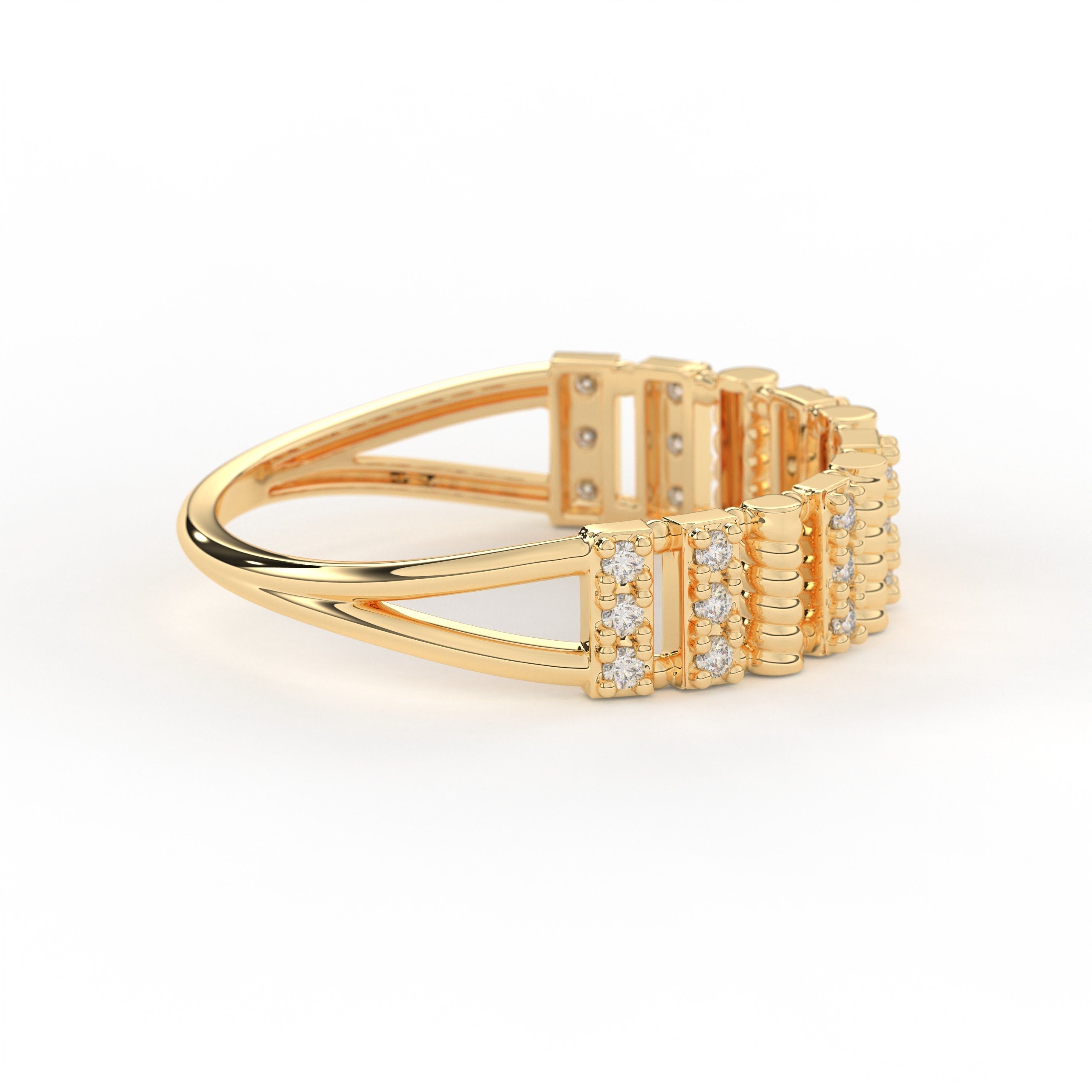 18K Gold Eternity Ring Handcrafted Solid Gold Statement Band