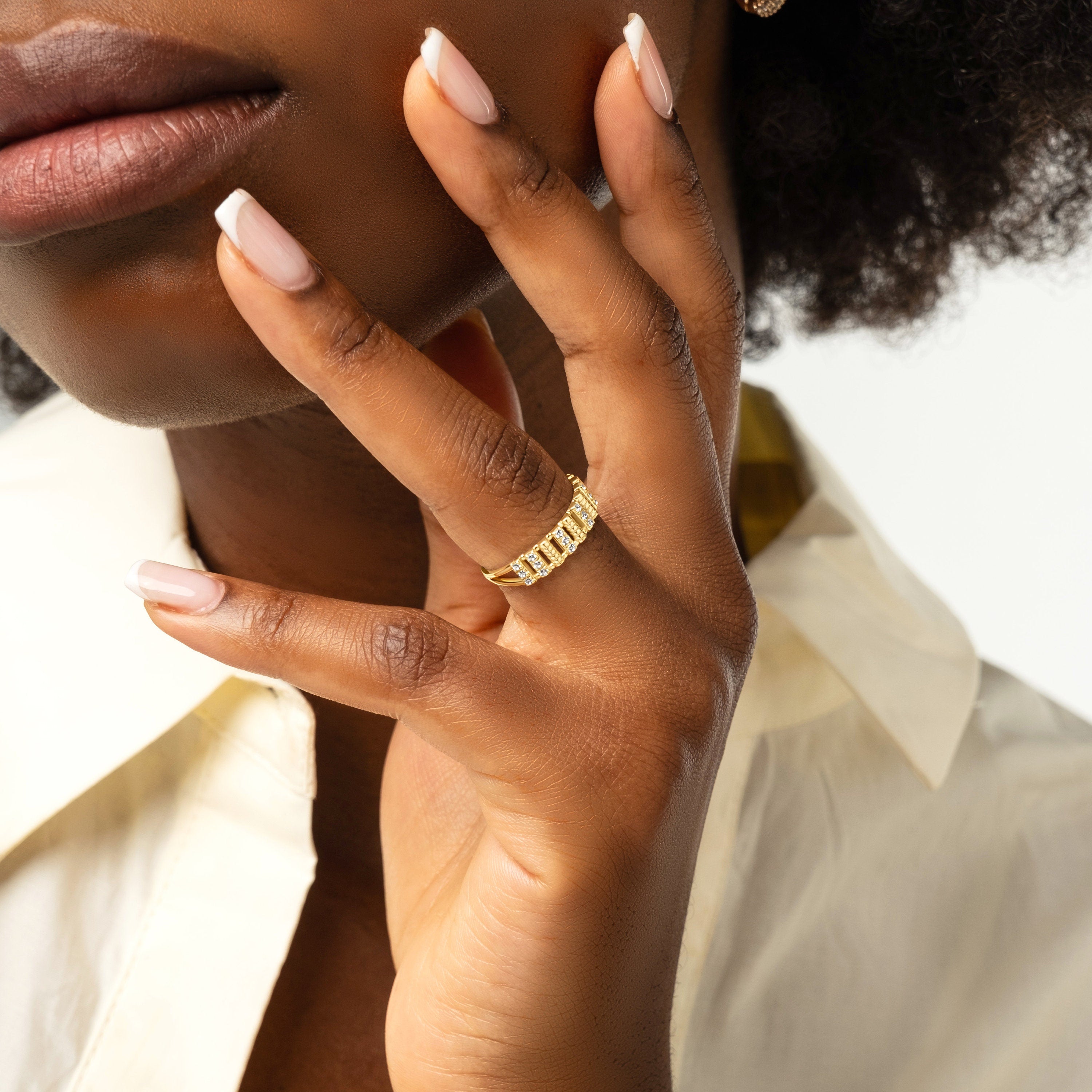 18K Gold Eternity Ring Handcrafted Solid Gold Statement Band