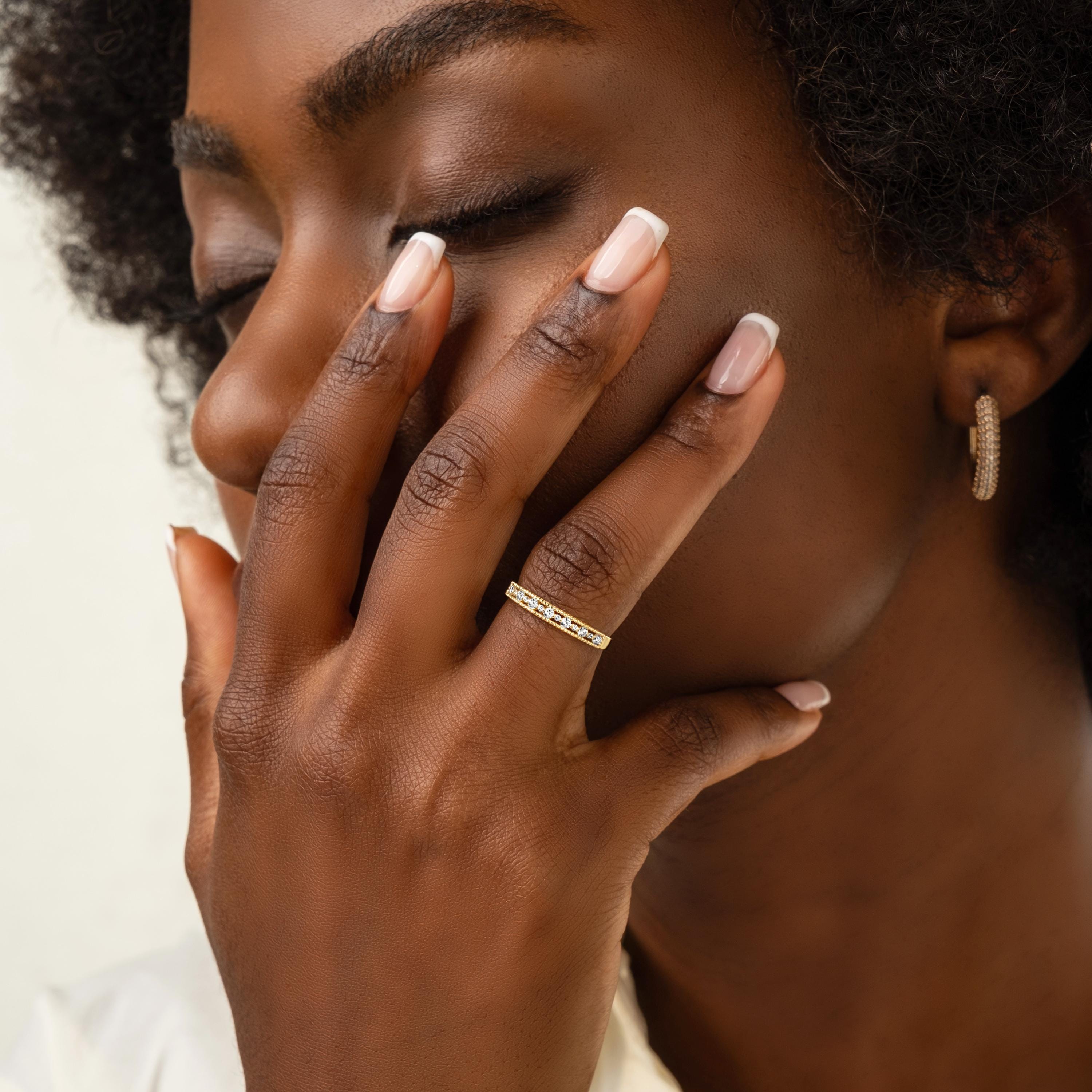 Milgrain Diamond Band