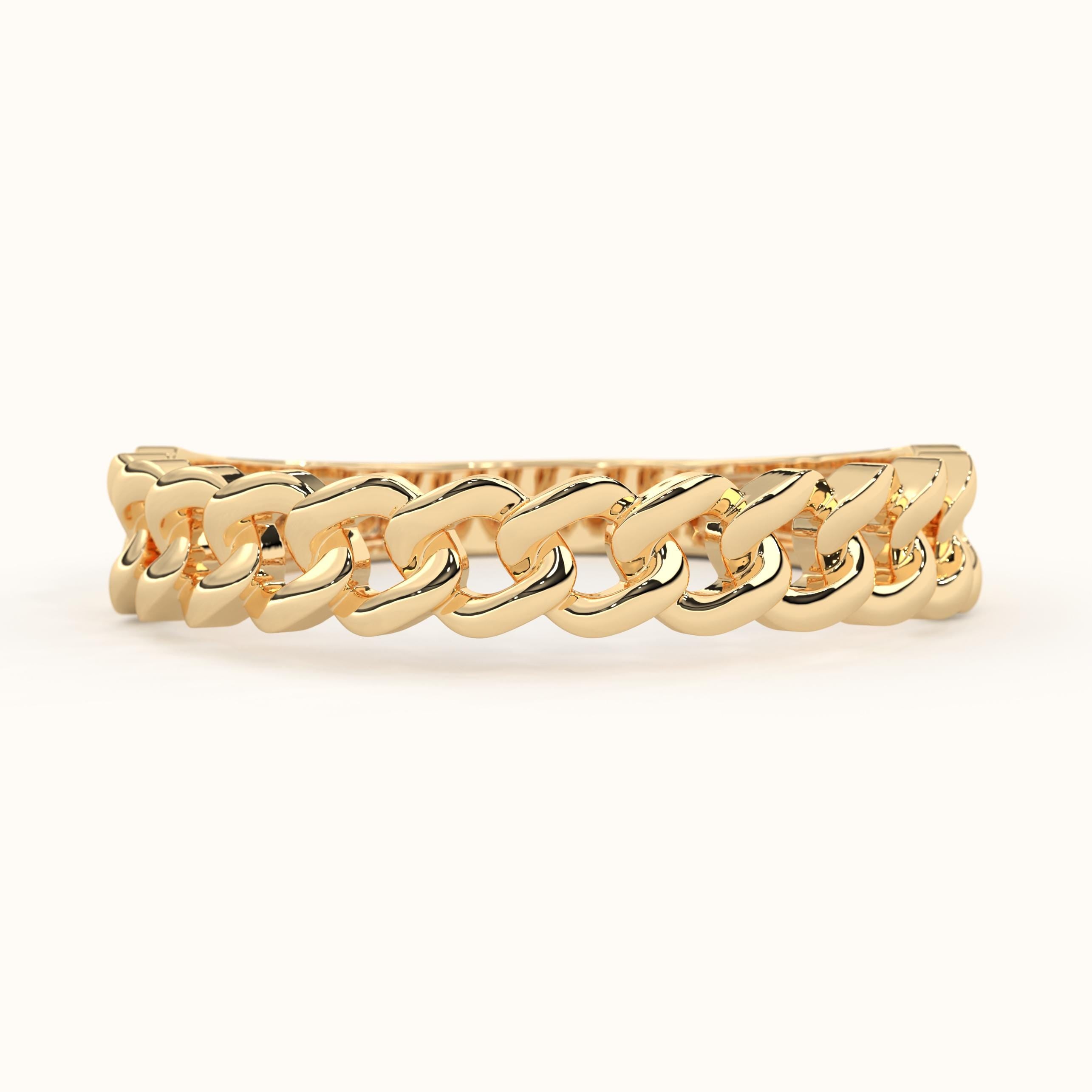 Solid Gold Half Eternity Chain Ring