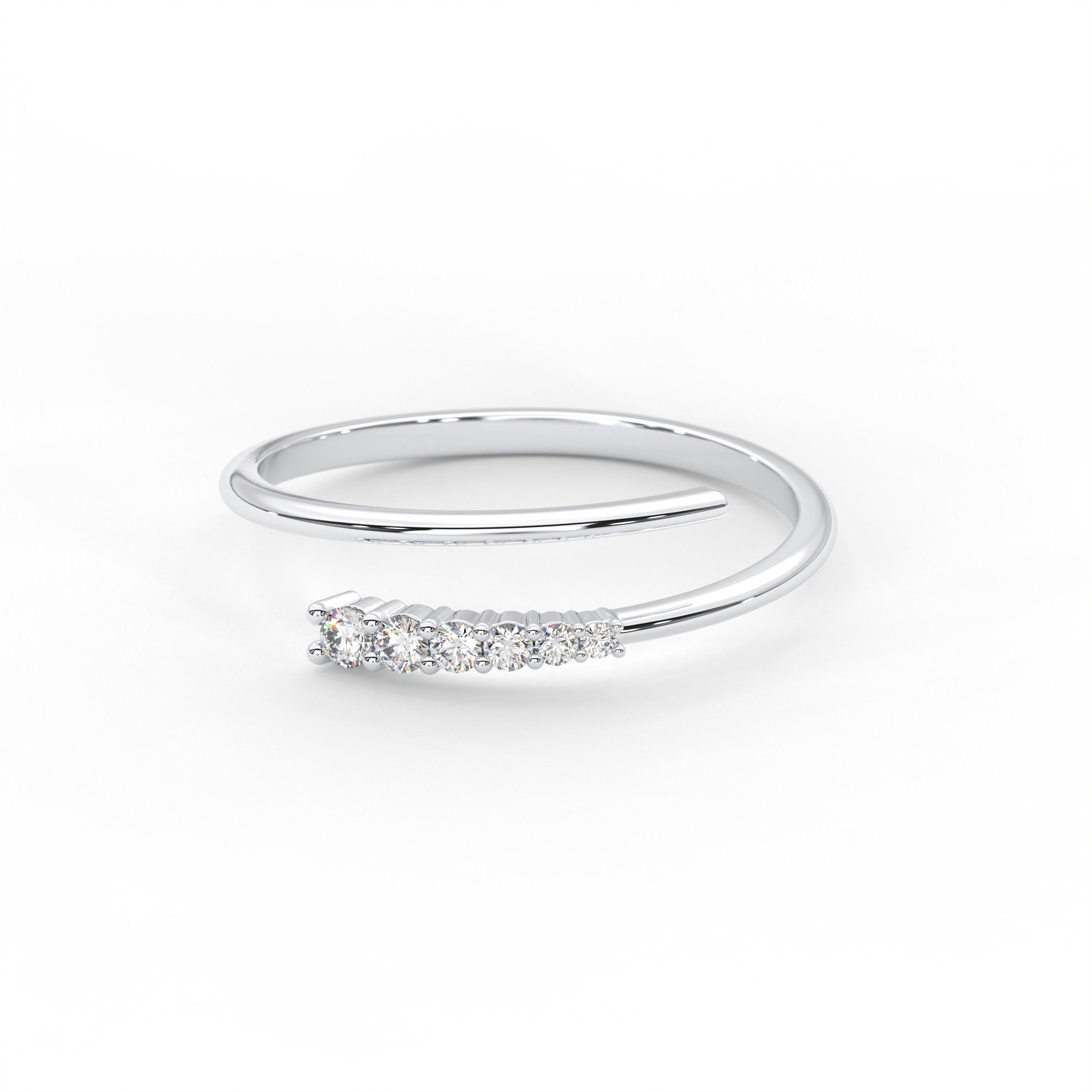 Gold Spiral Ring Solid Gold Cuff Band