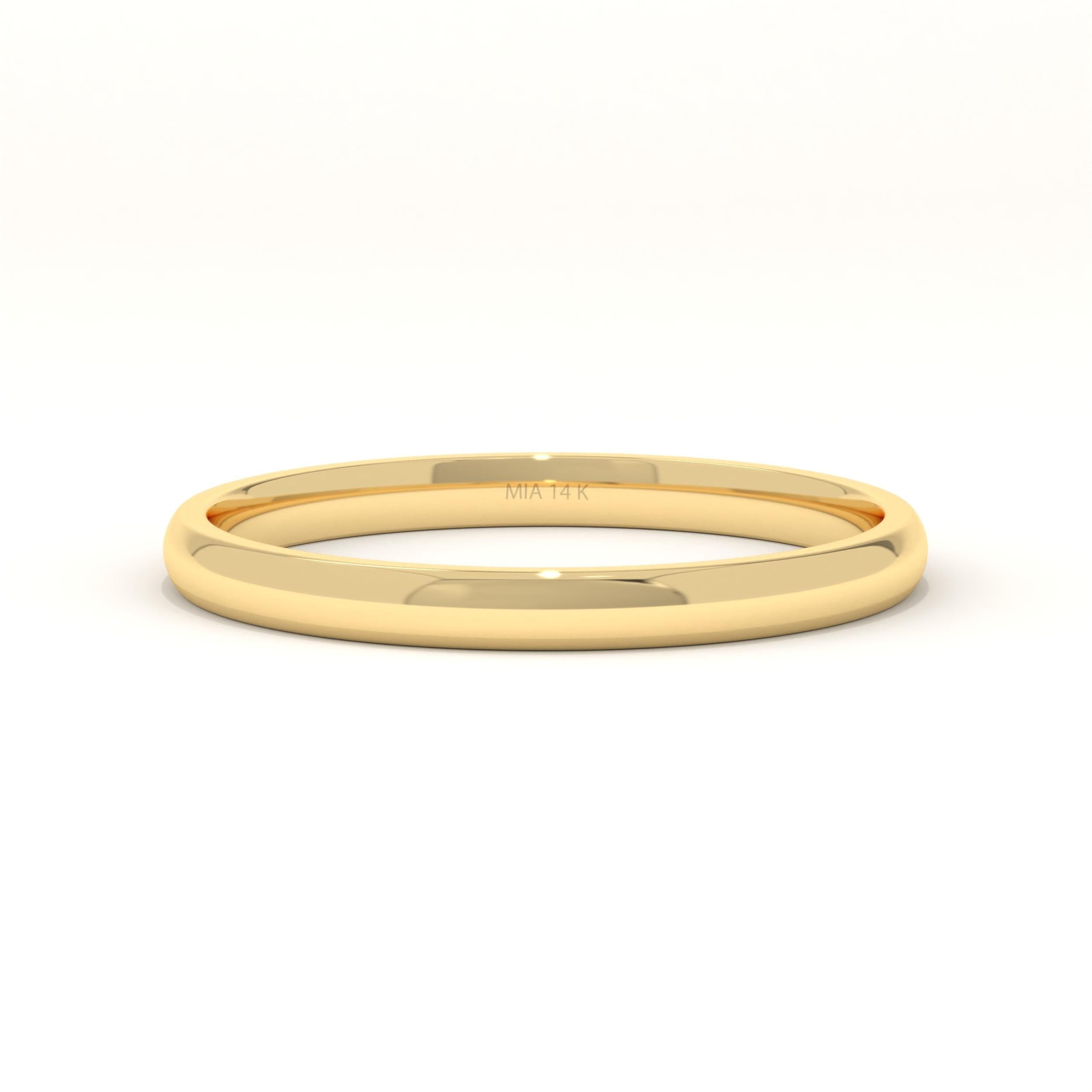 yellow gold plain wedding band