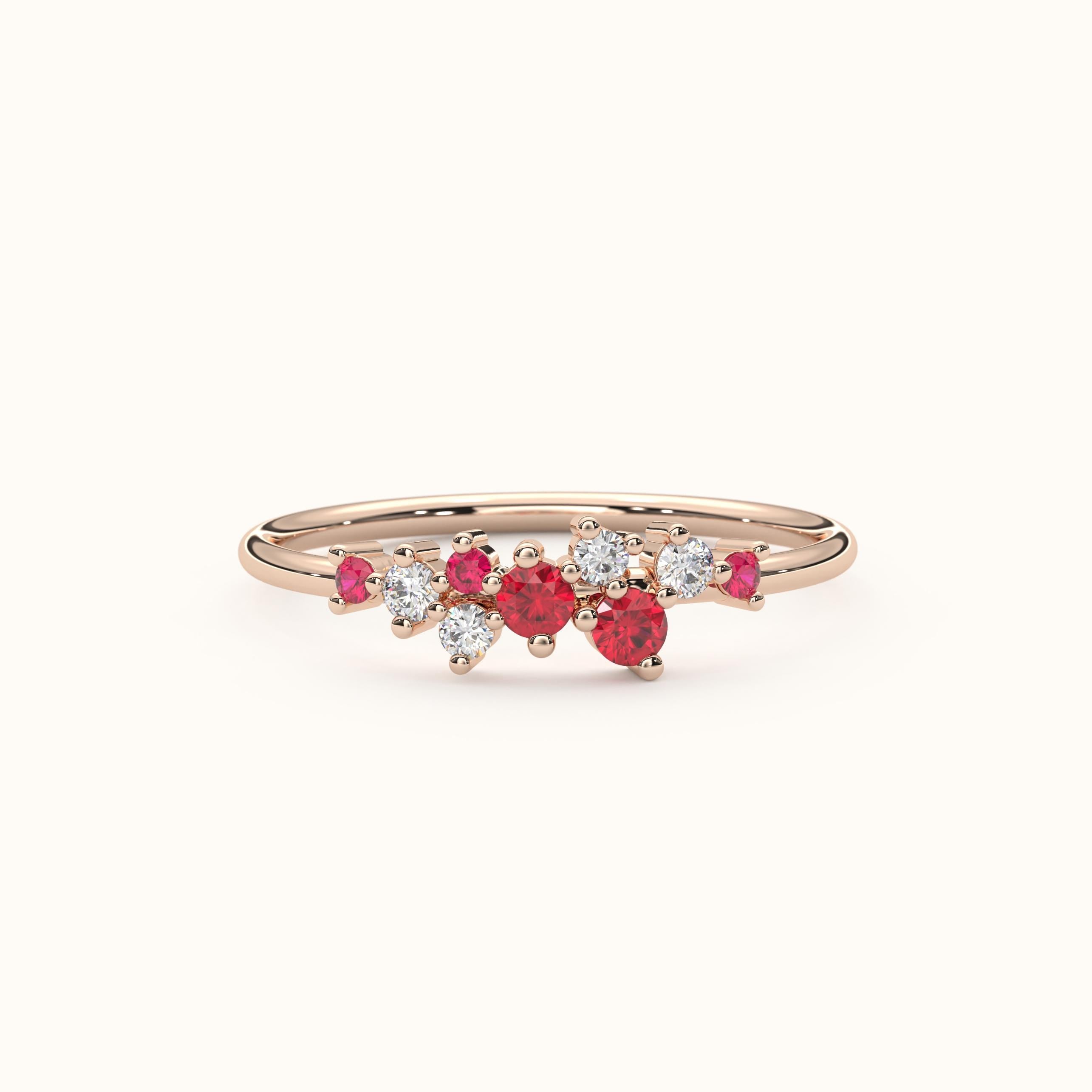 Ruby Birthstone Ring Personalized Gemstone Band