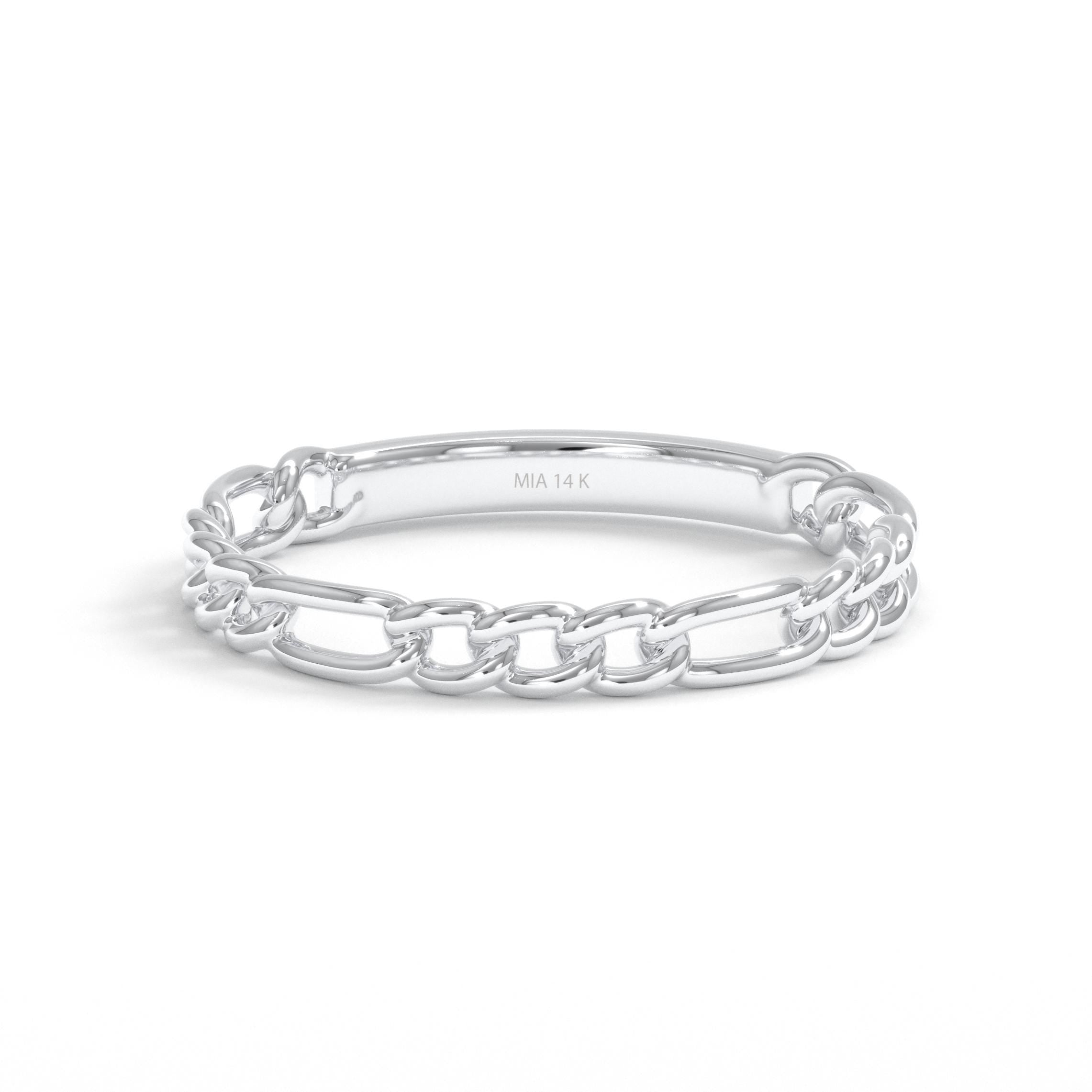white gold chain ring